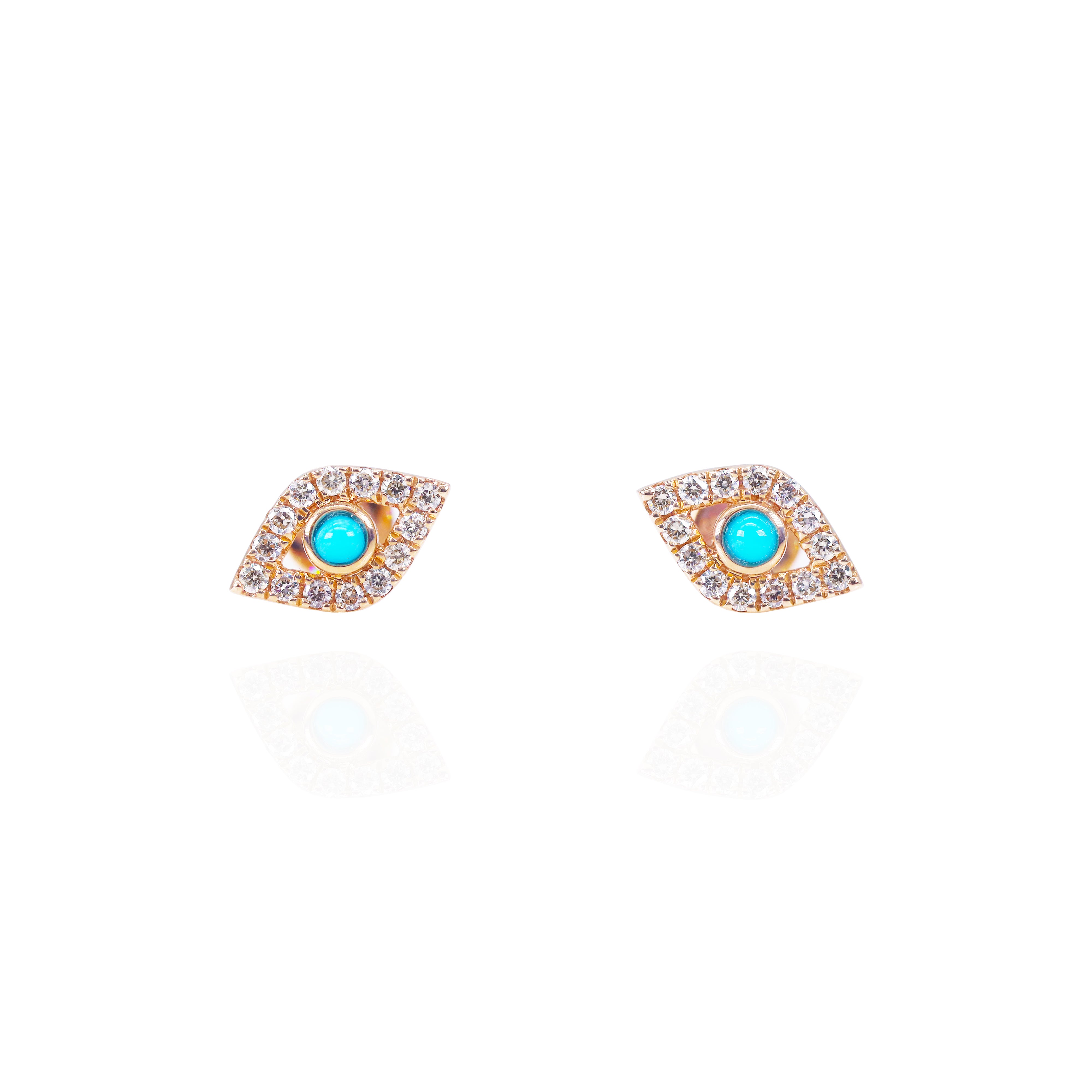 Evil Eye with Turquoise Diamond Earrings