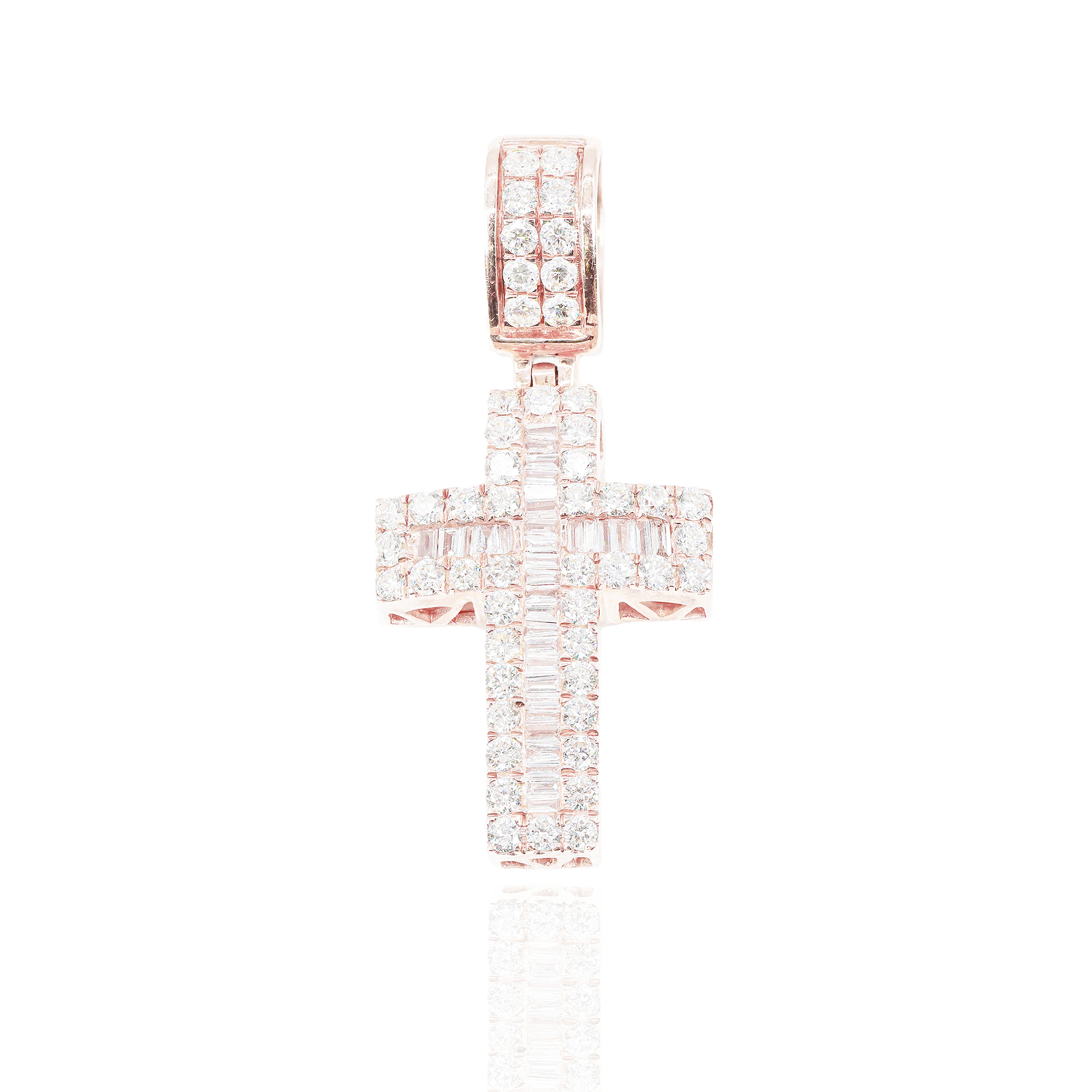 Curved Baguette Diamond Cross