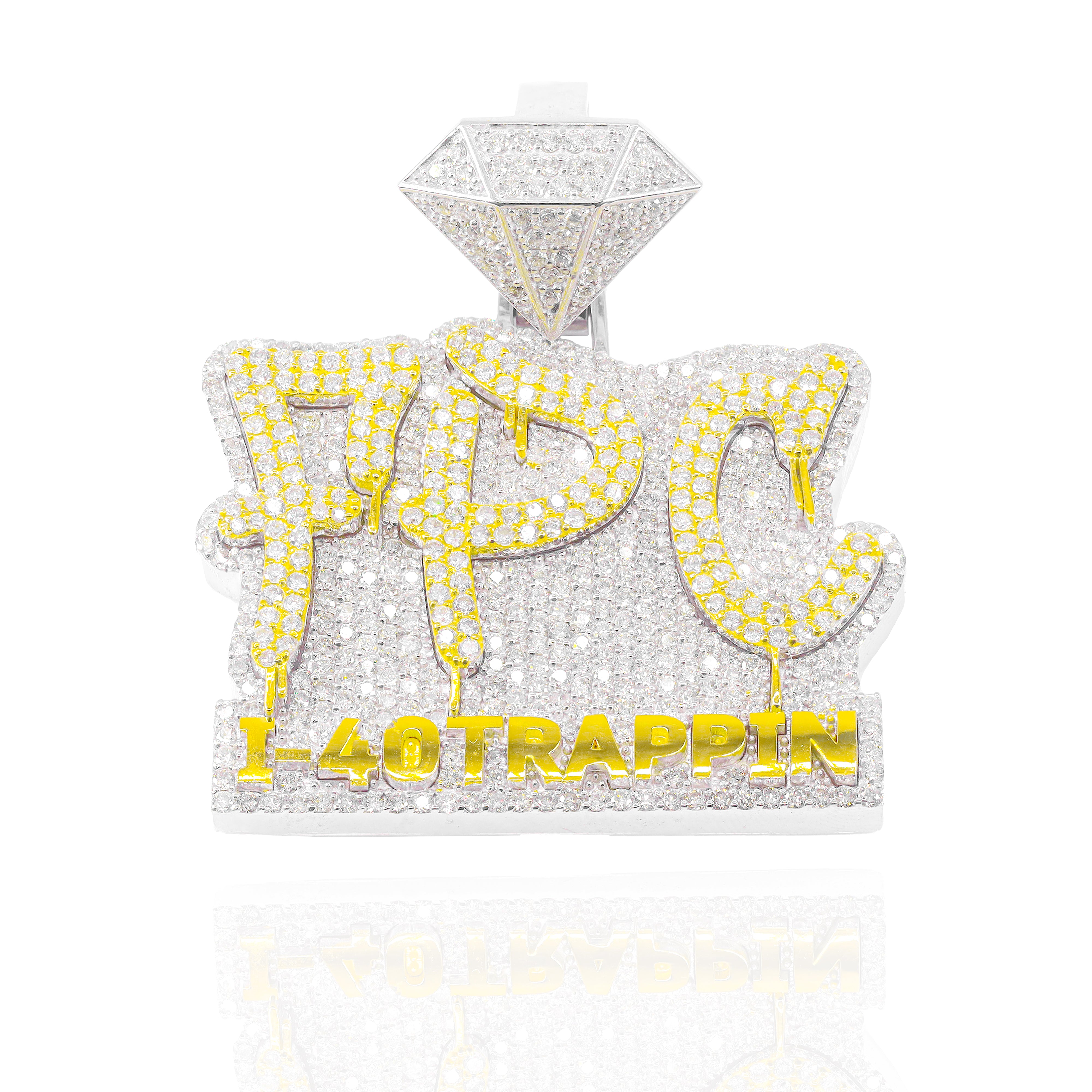 Custom Design Deposit - Two-Tone Letter Diamond Pendant with Solid Gold Letters