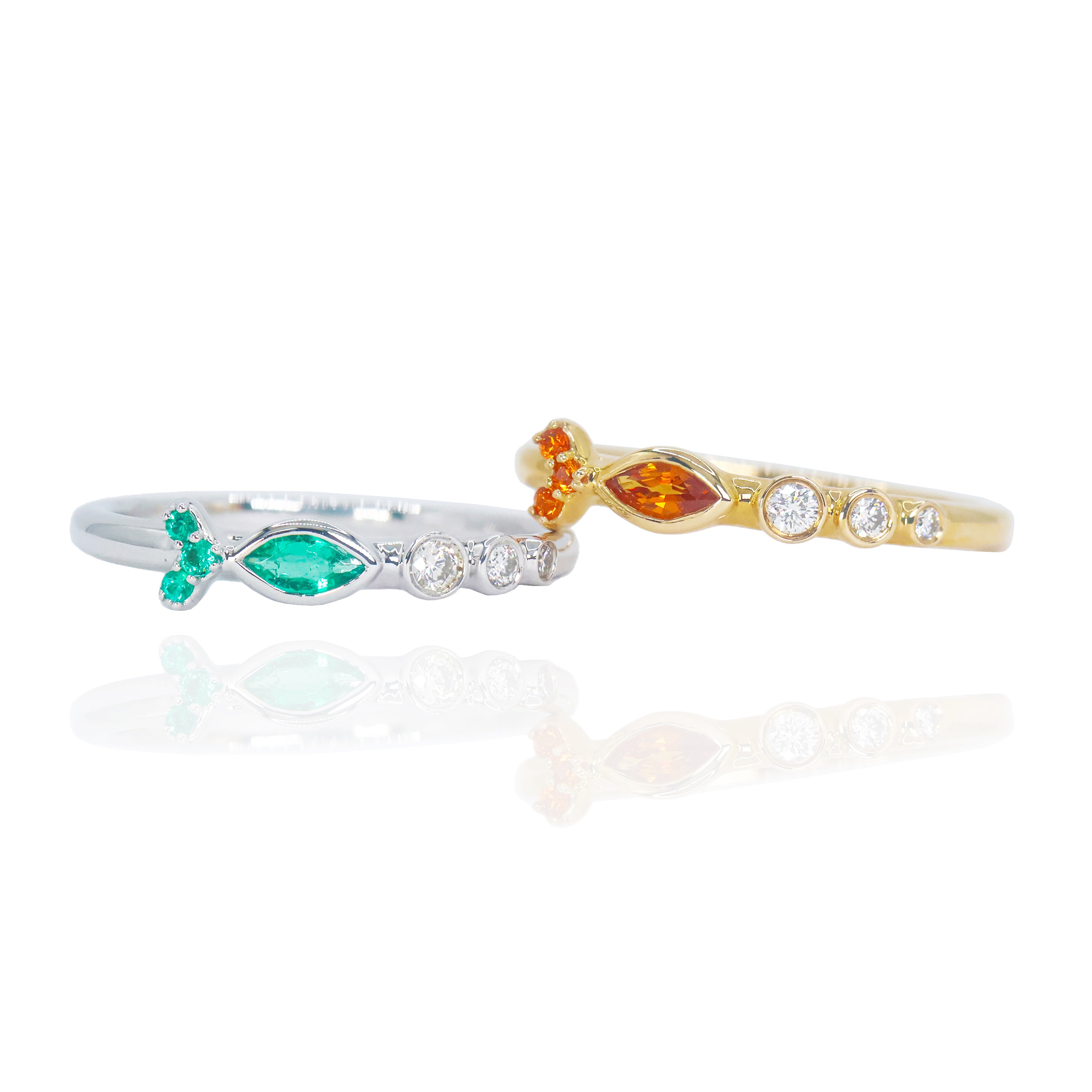 Gemstone Ichthys Fish Diamond Ring