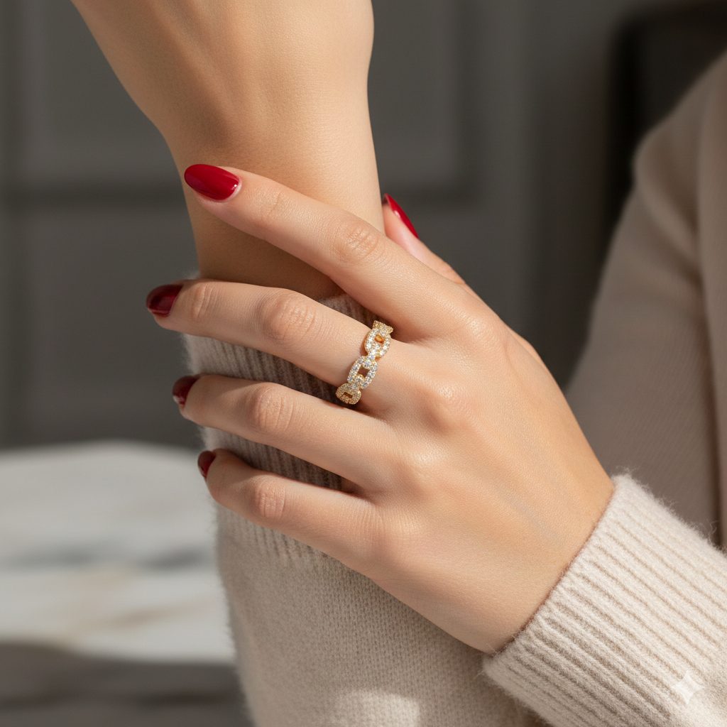 Small Hermes Diamond Ring