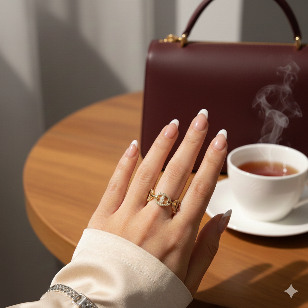 Gold & Diamond Mariner Link Ring