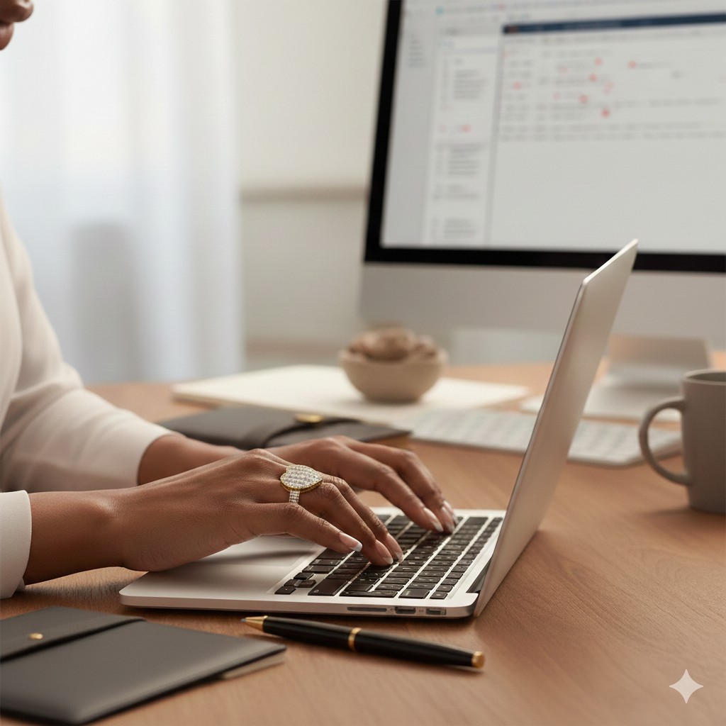 Baguette & Round Diamond Heart Ring