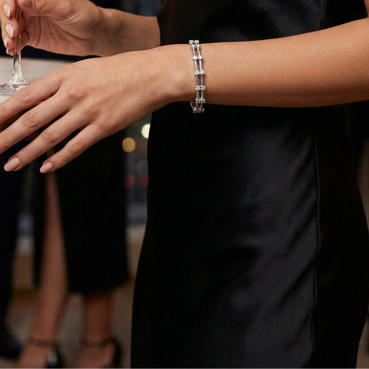 Double Row Diamond Bangle