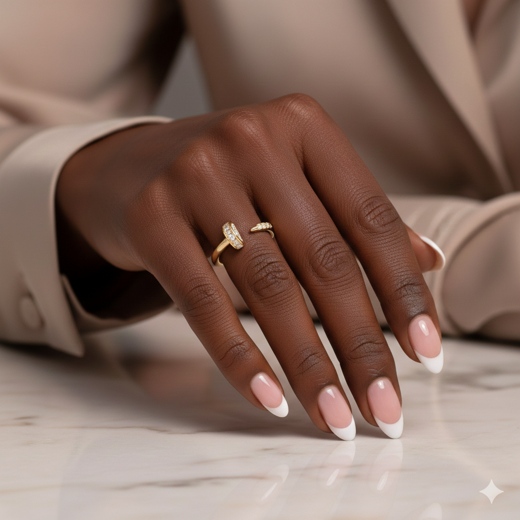 Open Diamond Nail Ring