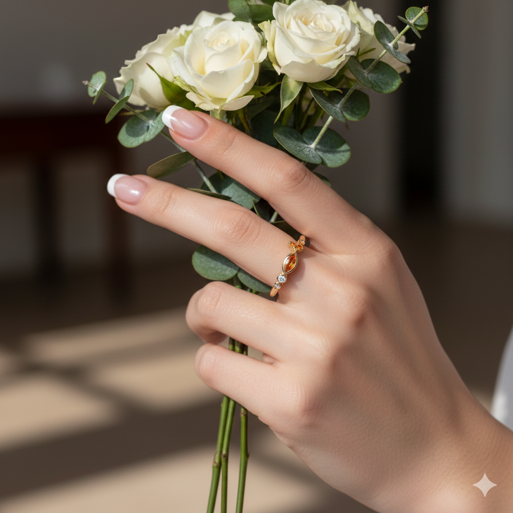 Gemstone Ichthys Fish Diamond Ring