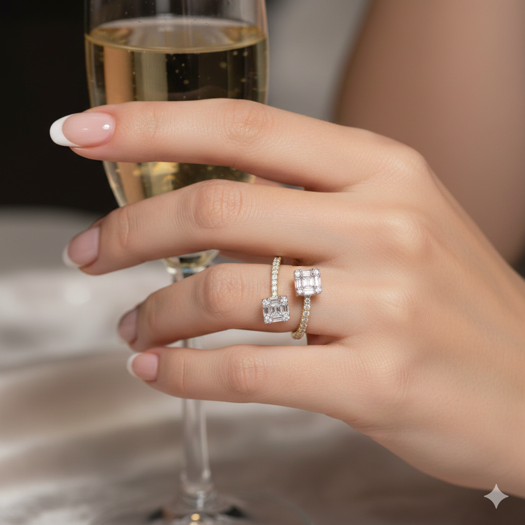 Open Style Baguette Diamond Ring