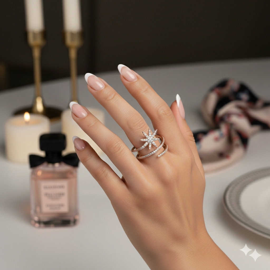 Spiral Star Diamond Ring