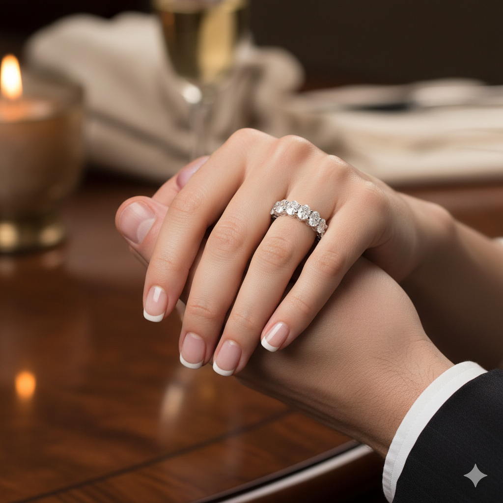 Oval Cut Diamond Ring Band