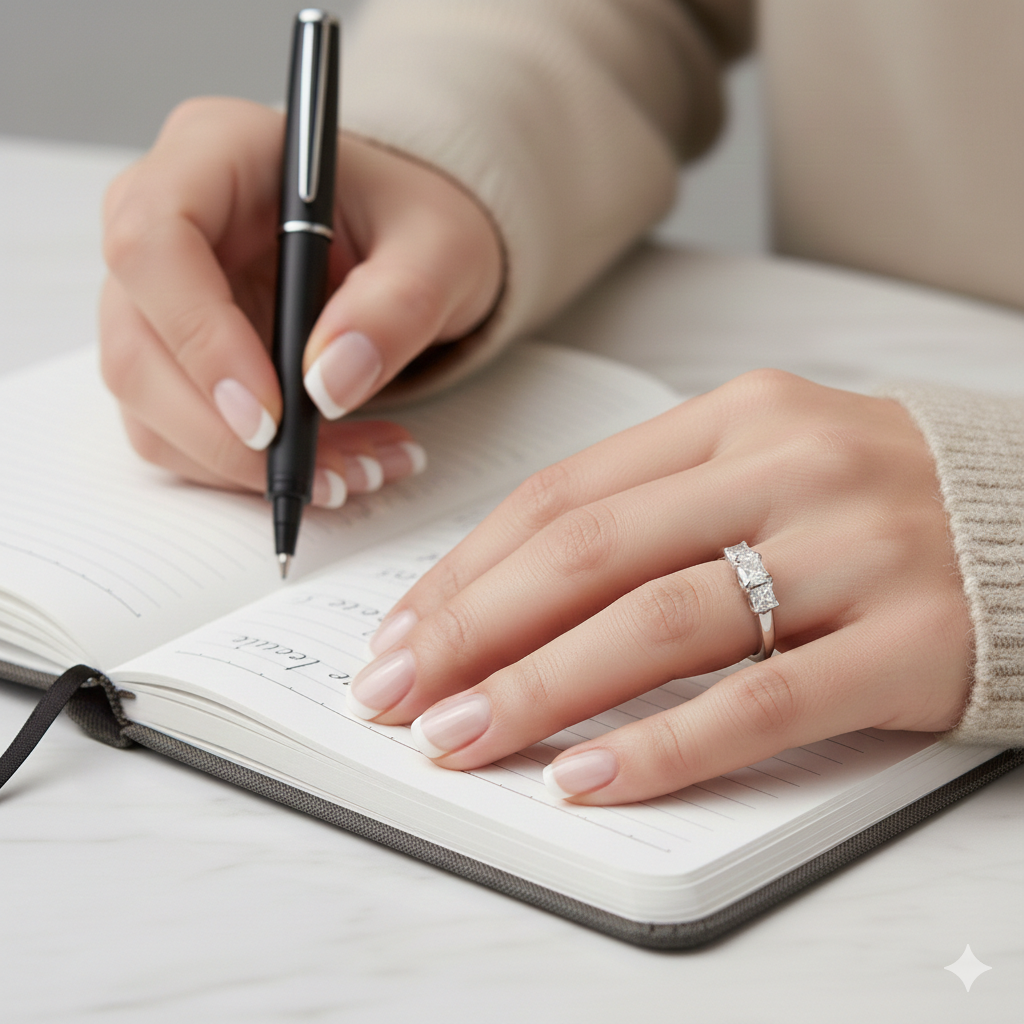 Trio Princess Diamond Engagement Ring