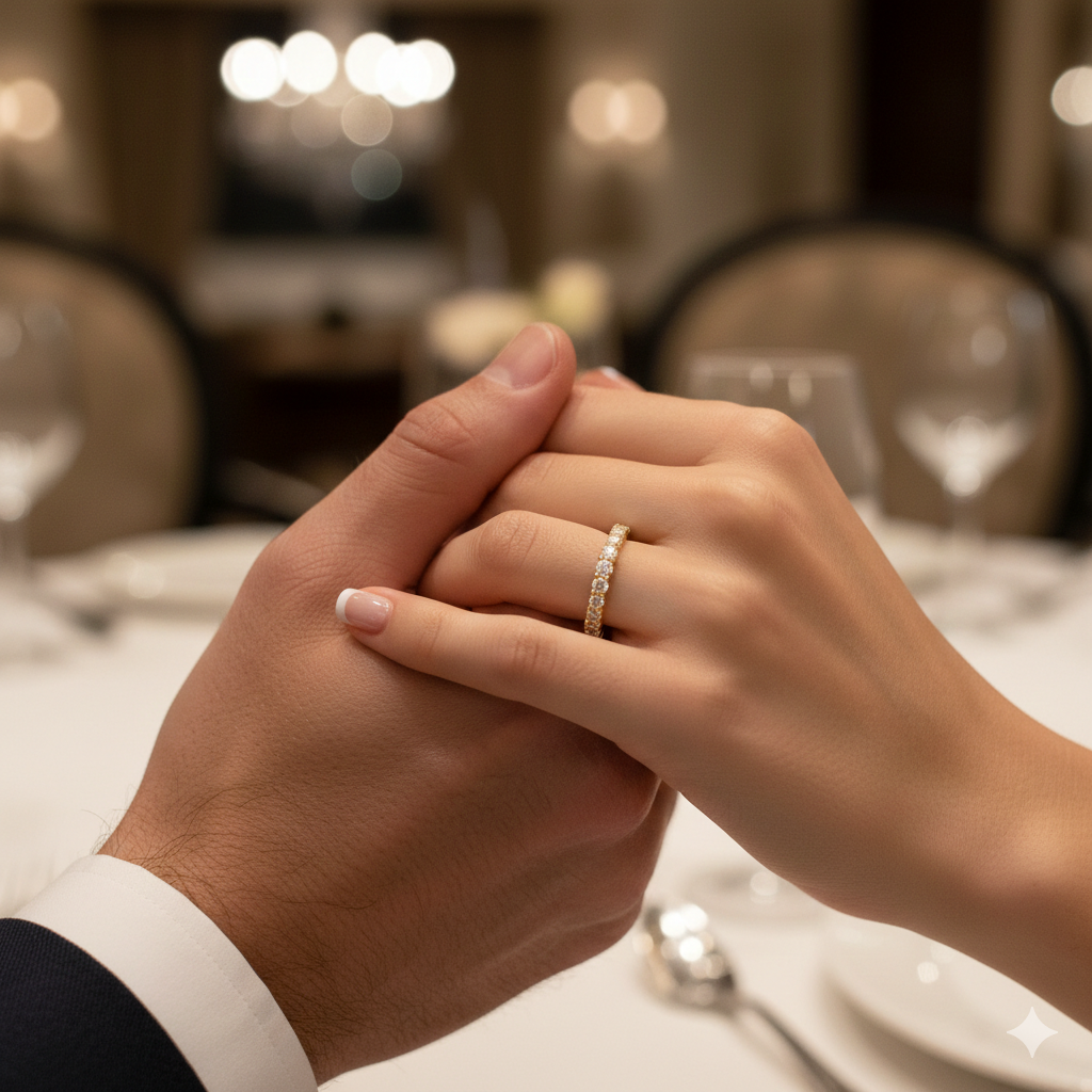 One Row Diamond Band