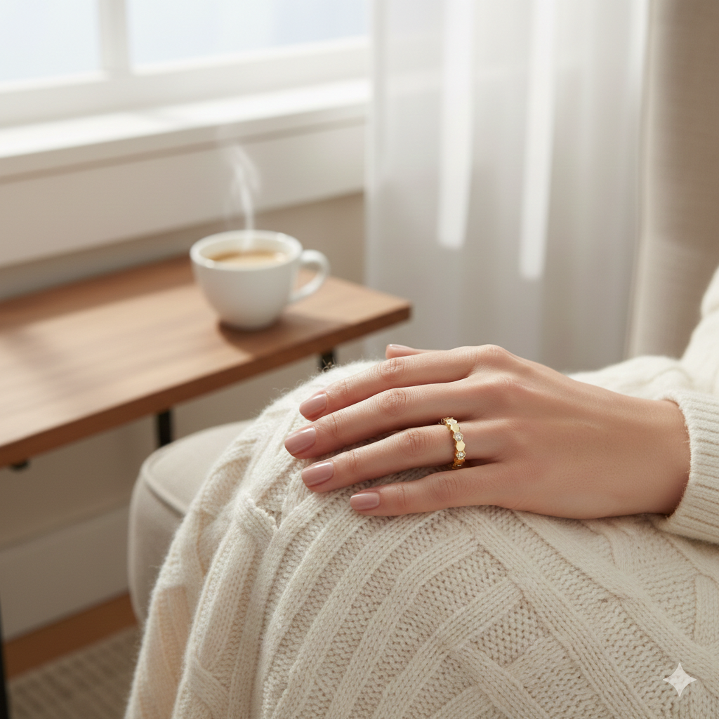 Hexagon Diamond Band