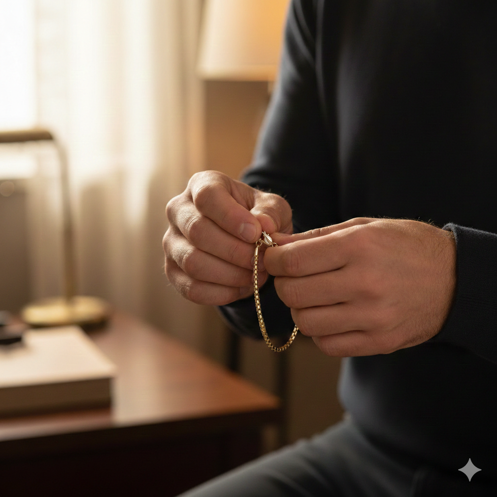 14KT Yellow Gold Rounded Diamond Cut Box Gold Bracelet