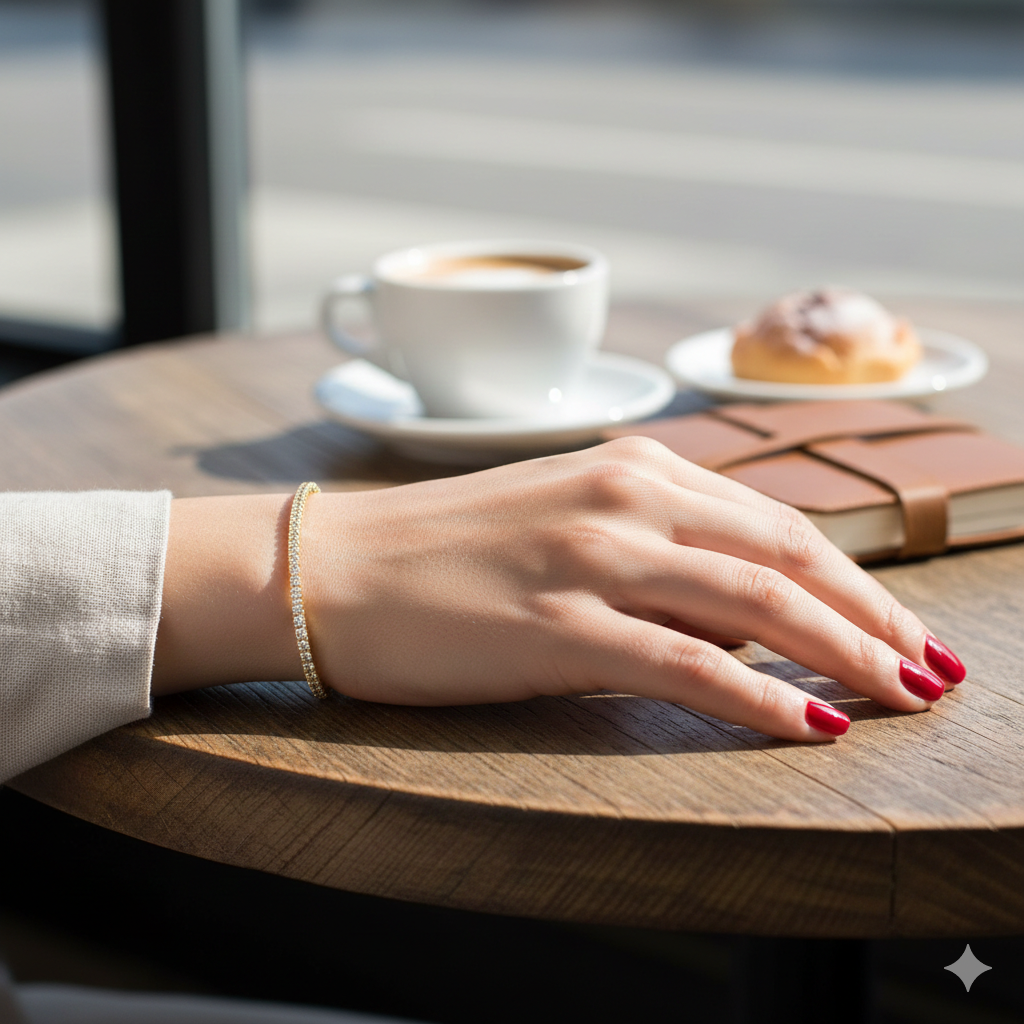 5-Pointer Flexible Diamond Bangle Bracelet