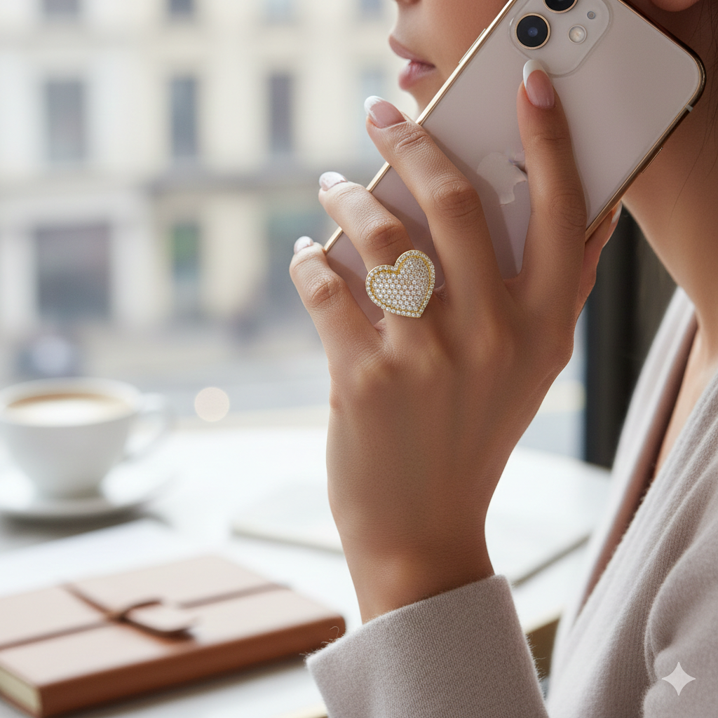 Diamond Heart Shaped Ring