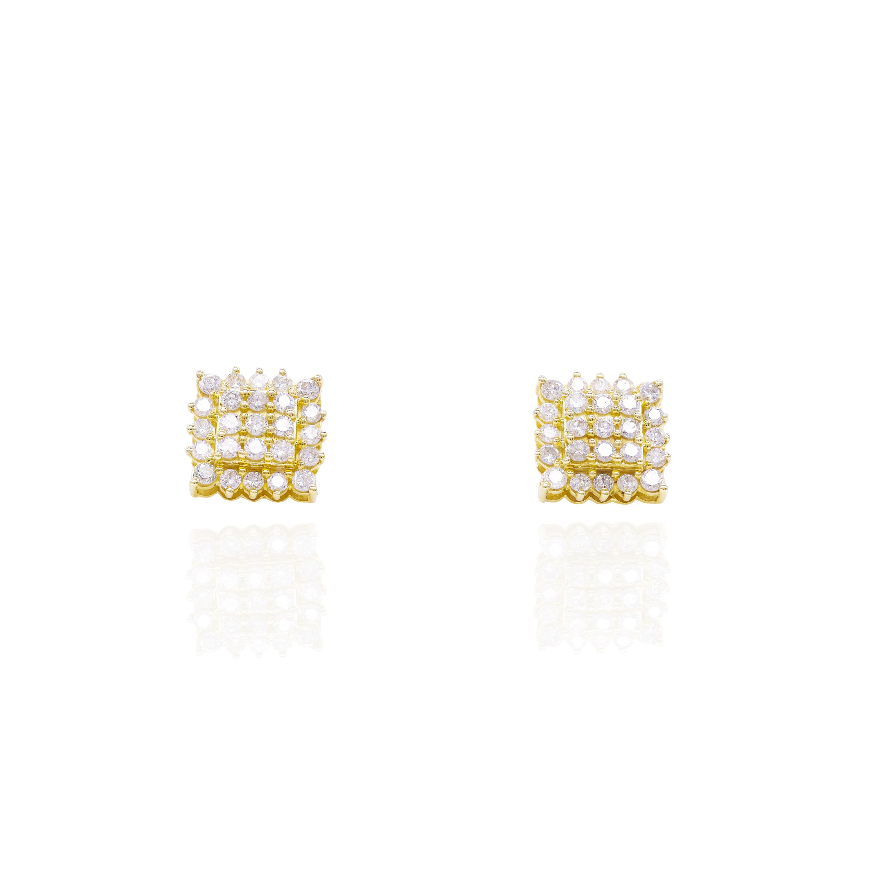Square Shape Cluster Diamond Earrings