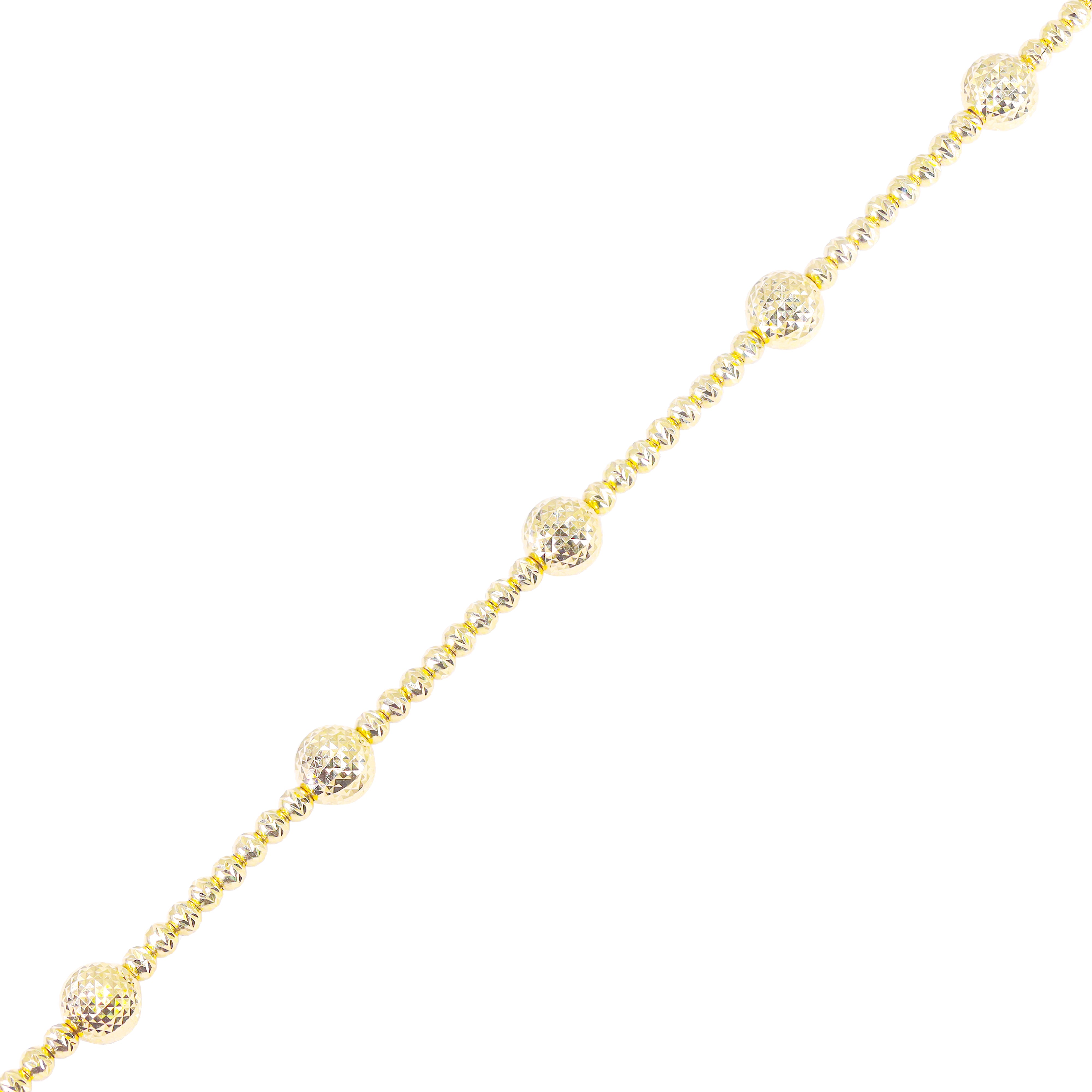 14KT Gold Disco Ball Link Gold Bracelet