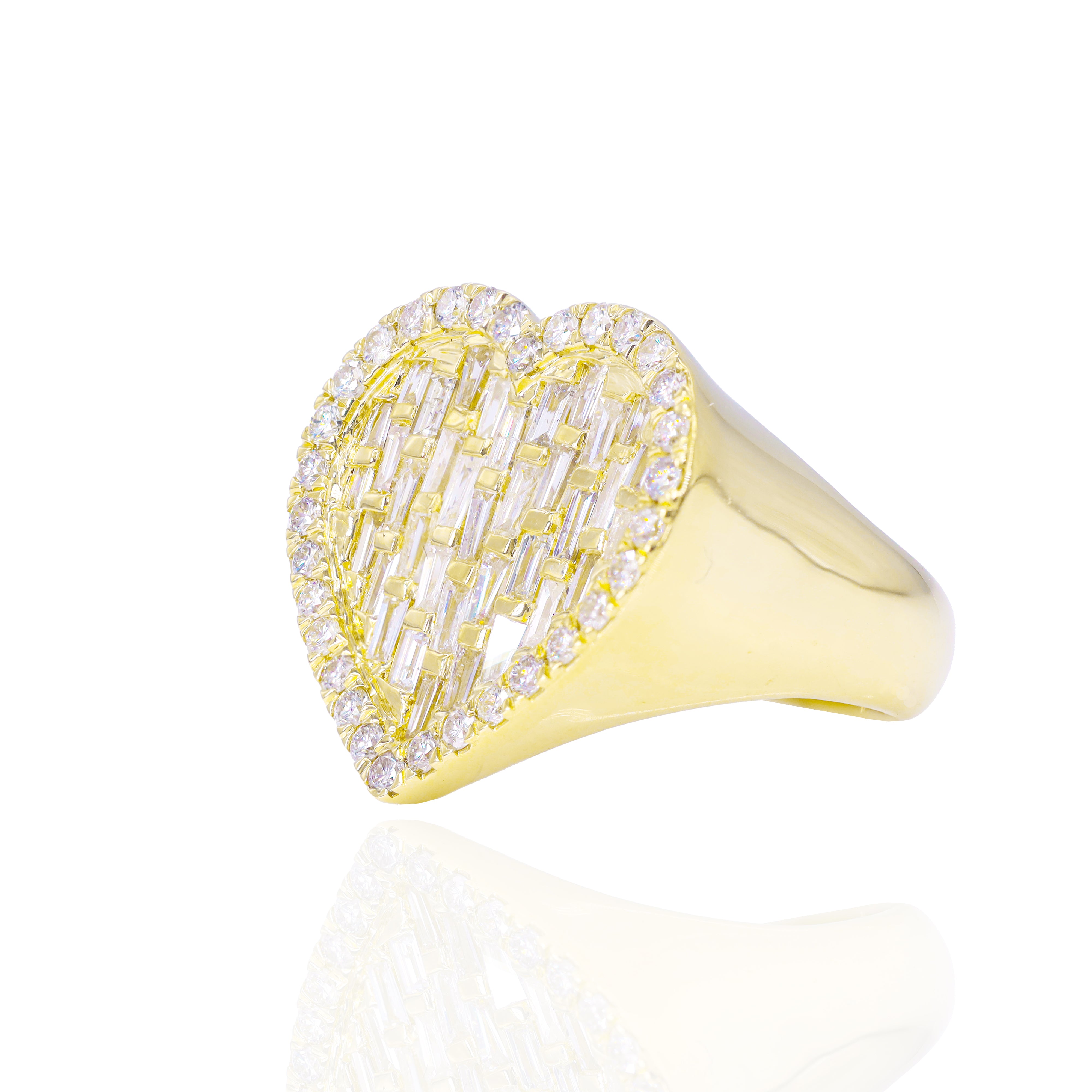 Baguette Heart Diamond Ring