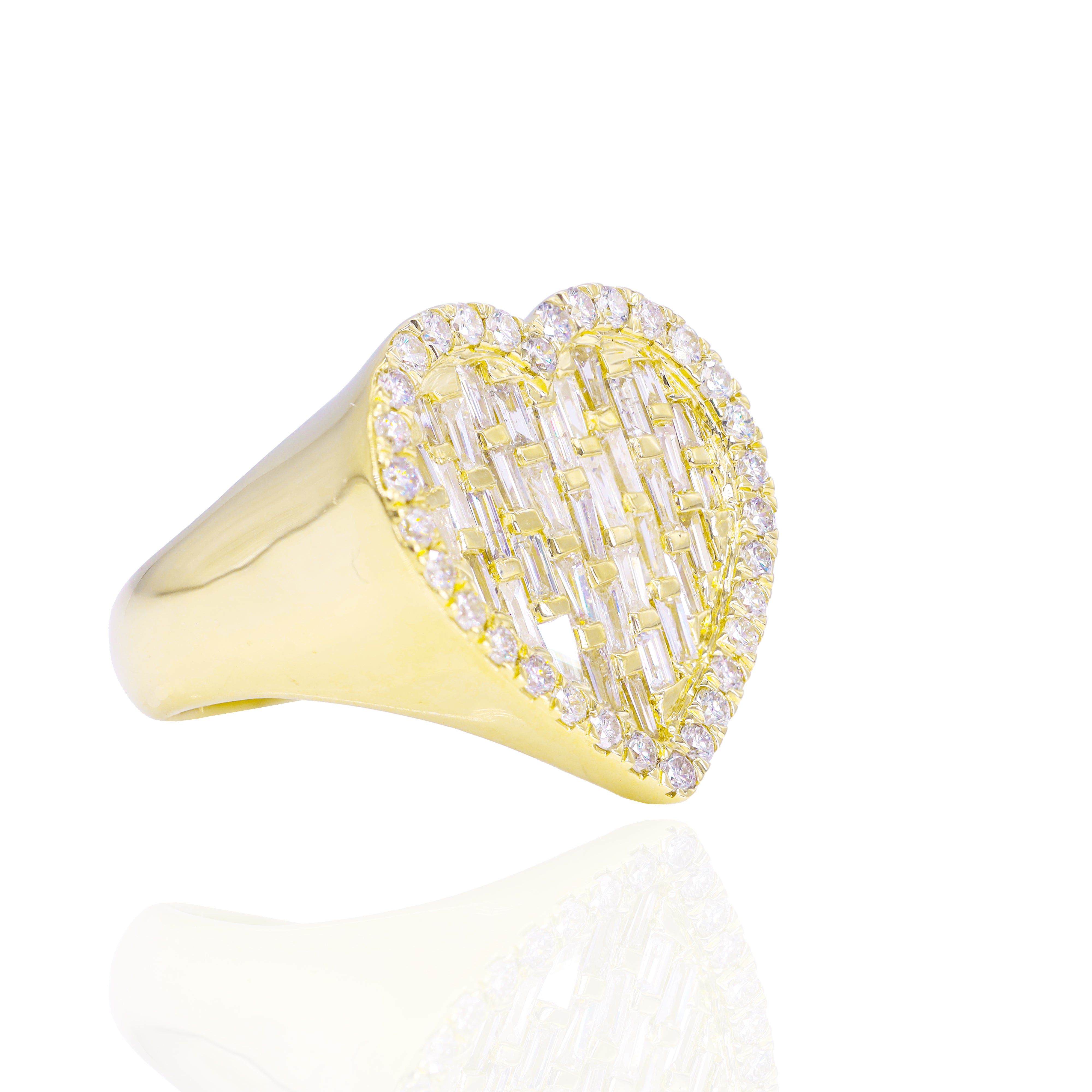 Baguette Heart Diamond Ring