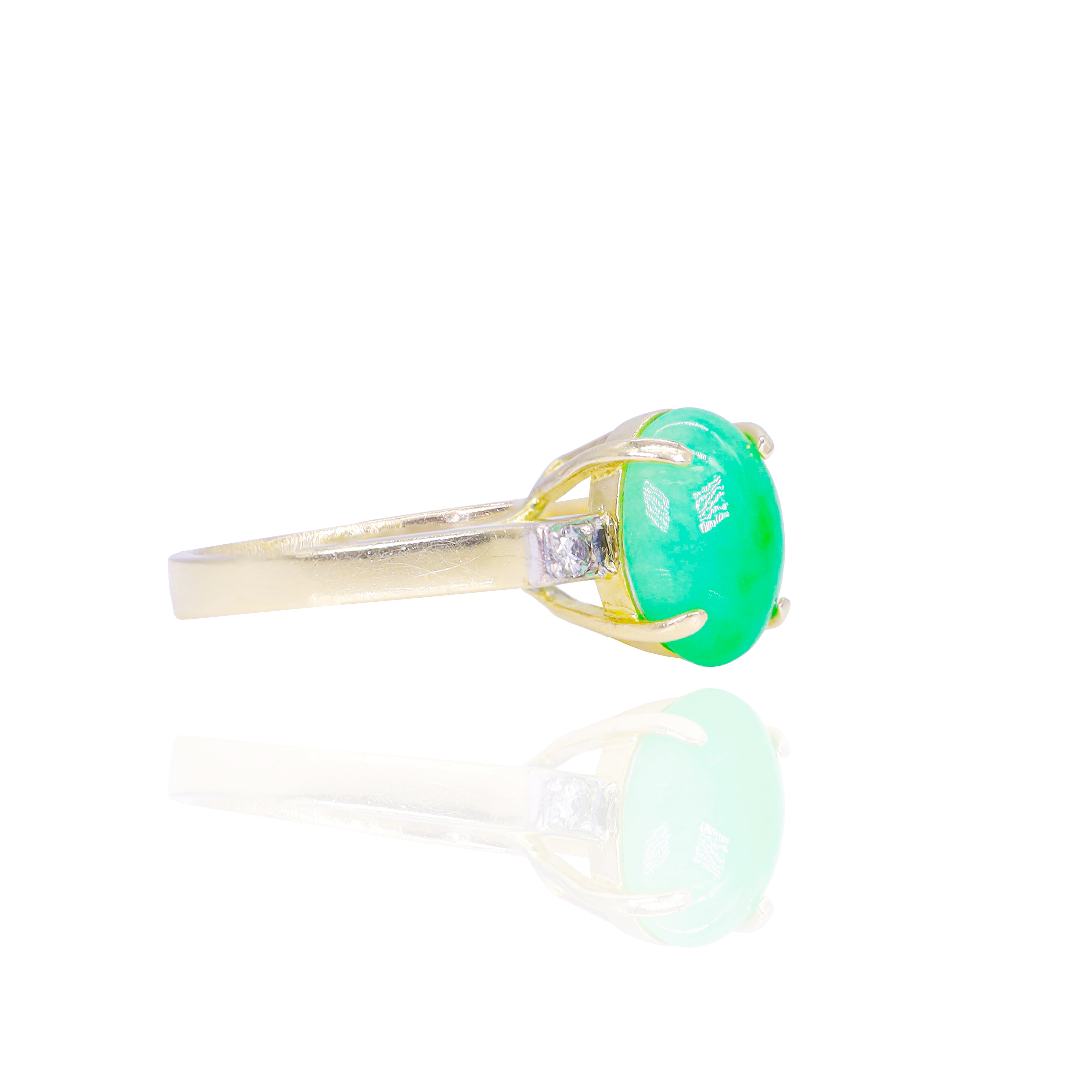 Jade Gold Diamond Ring