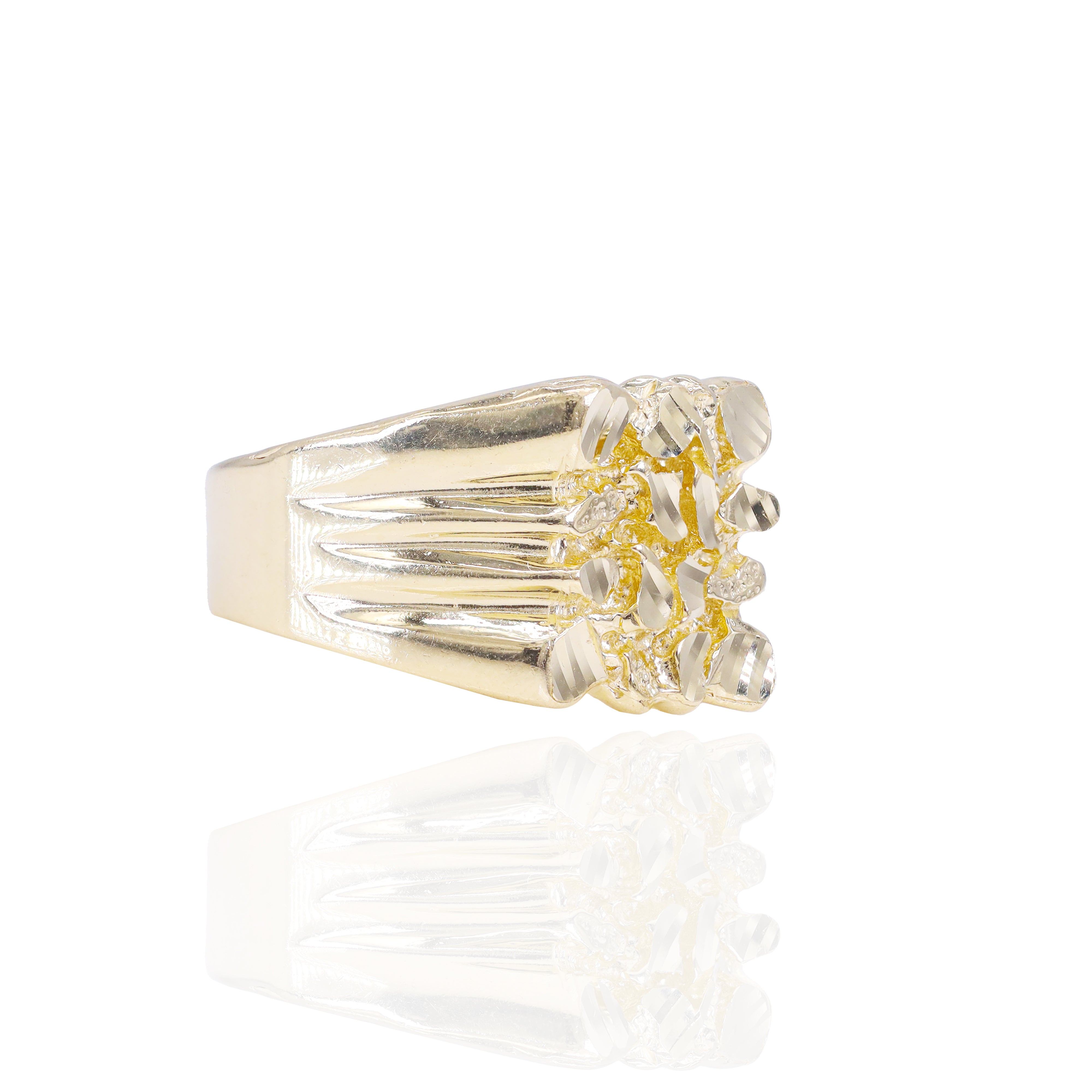 Square Shaped Gold Nugget Ring