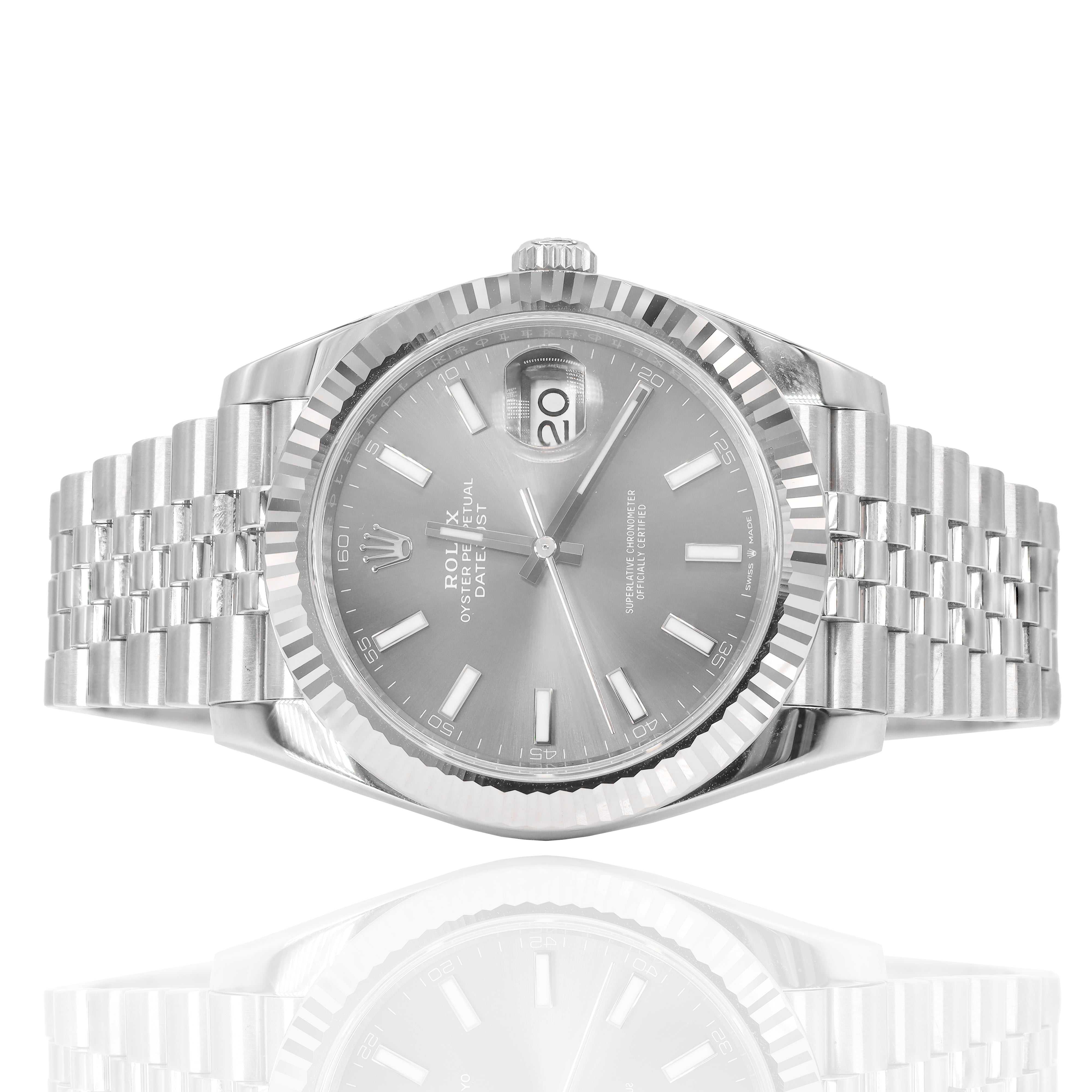 Rolex 126334 DateJust Slate Grey Dial 41mm Fluted Bezel