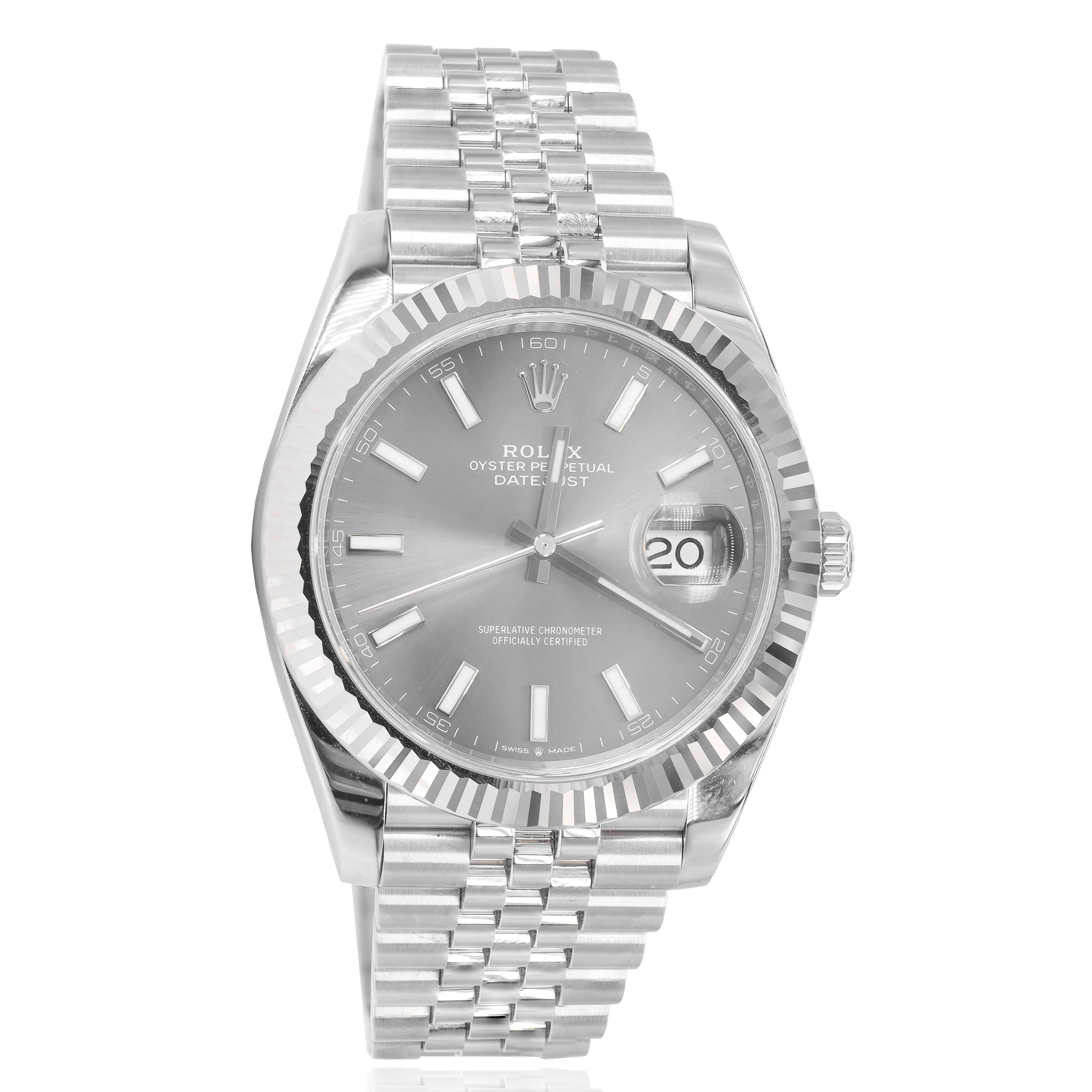 Rolex 126334 DateJust Slate Grey Dial 41mm Fluted Bezel