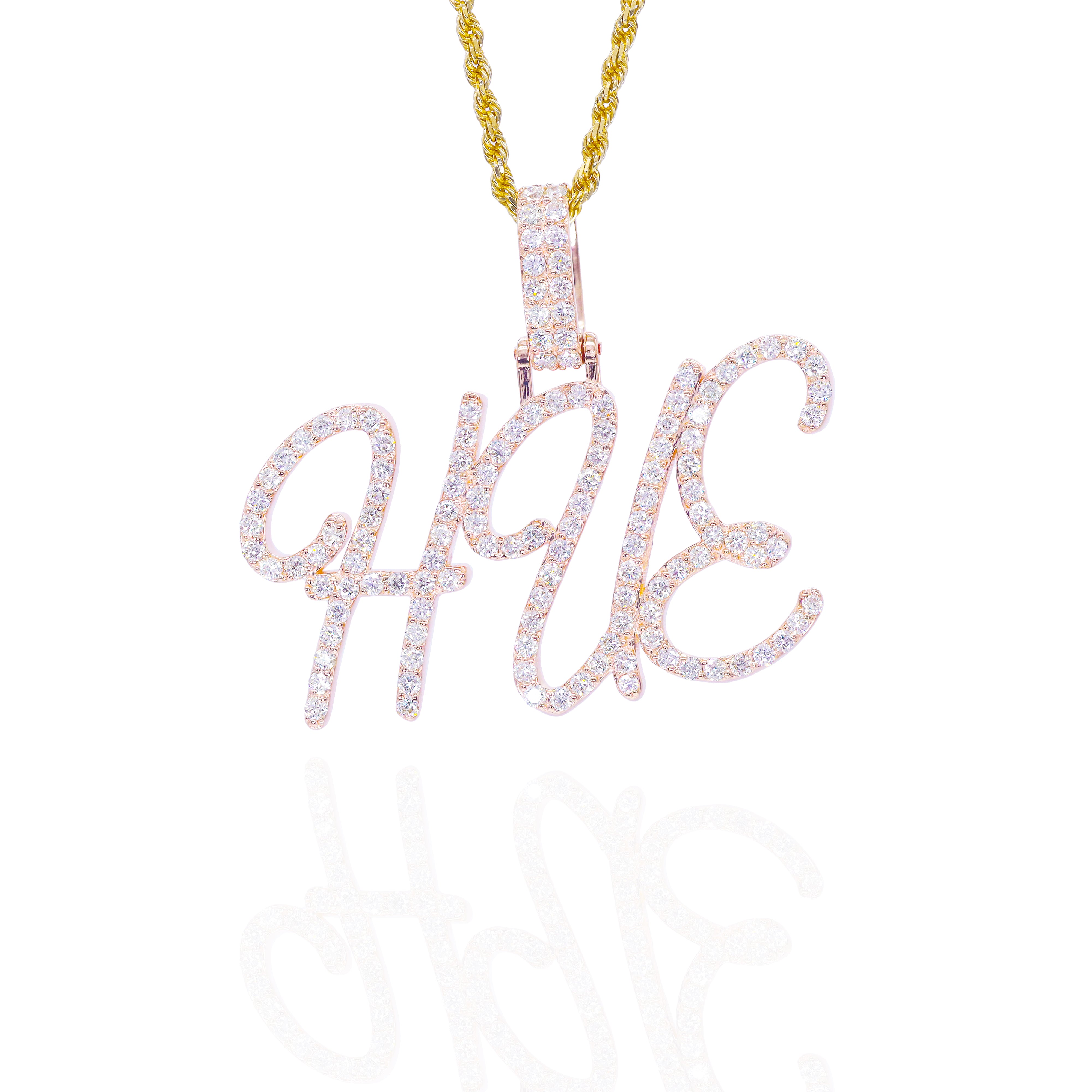 One Row Custom Diamond Name Pendant