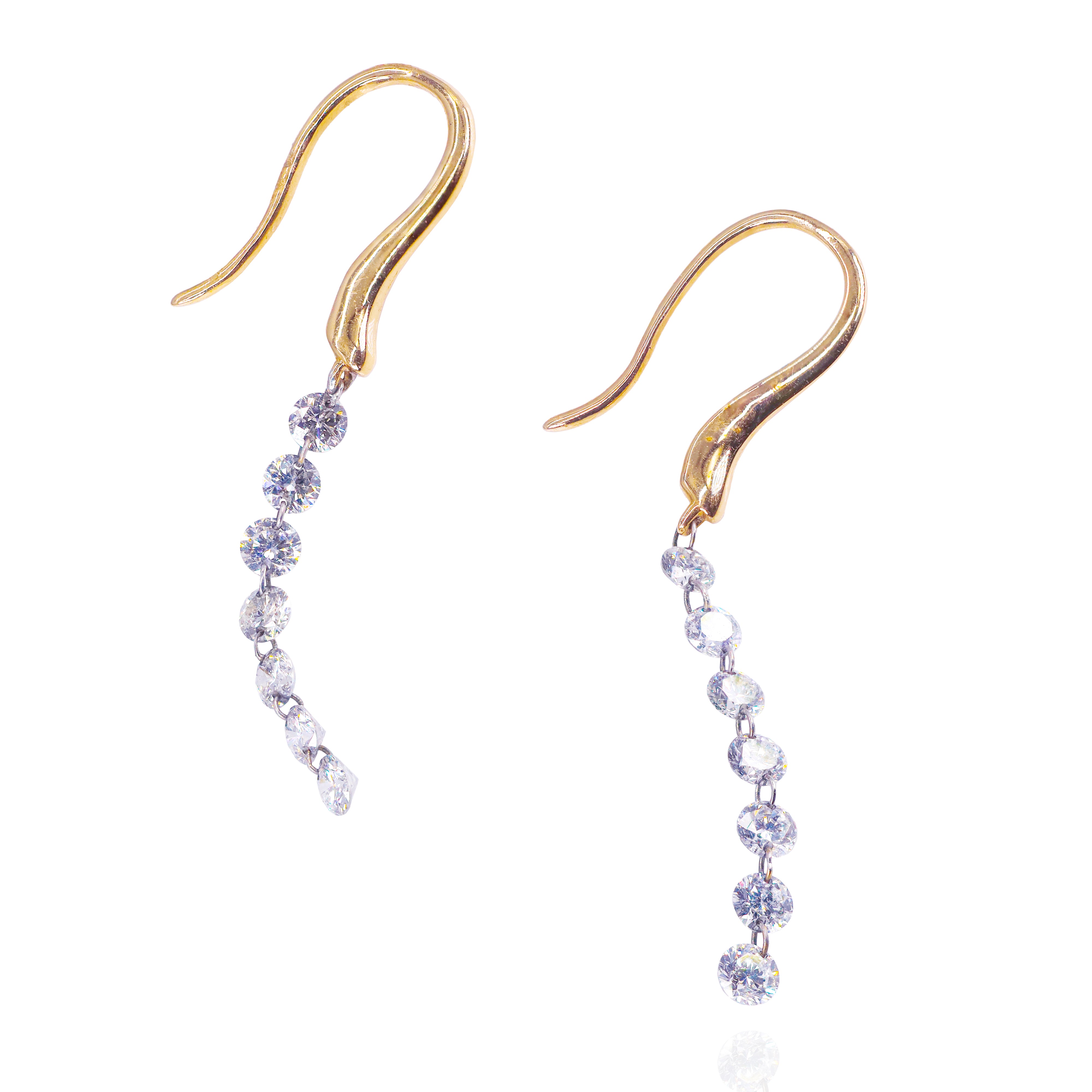 Diamond Drilled Dangling Earrings