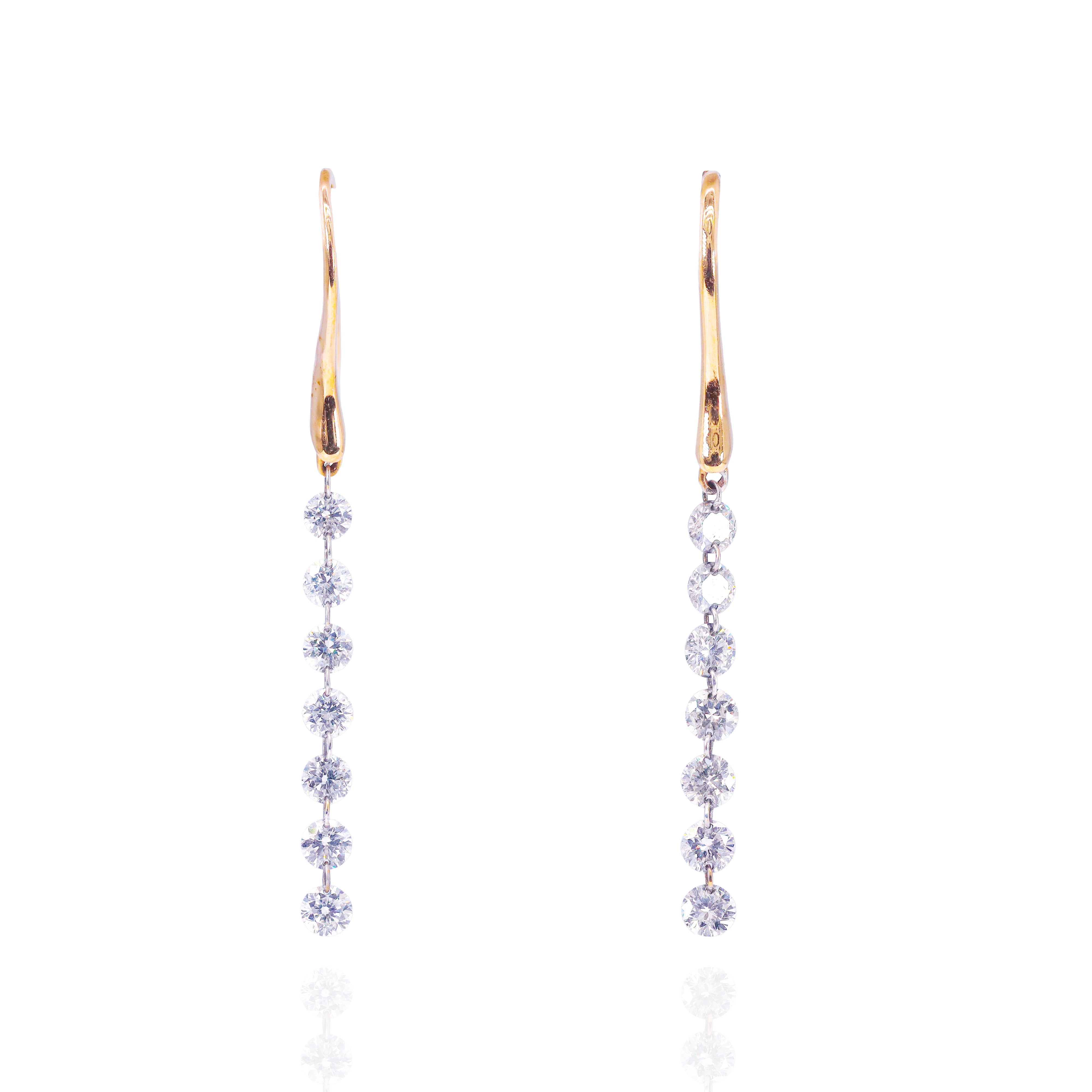 Diamond Drilled Dangling Earrings