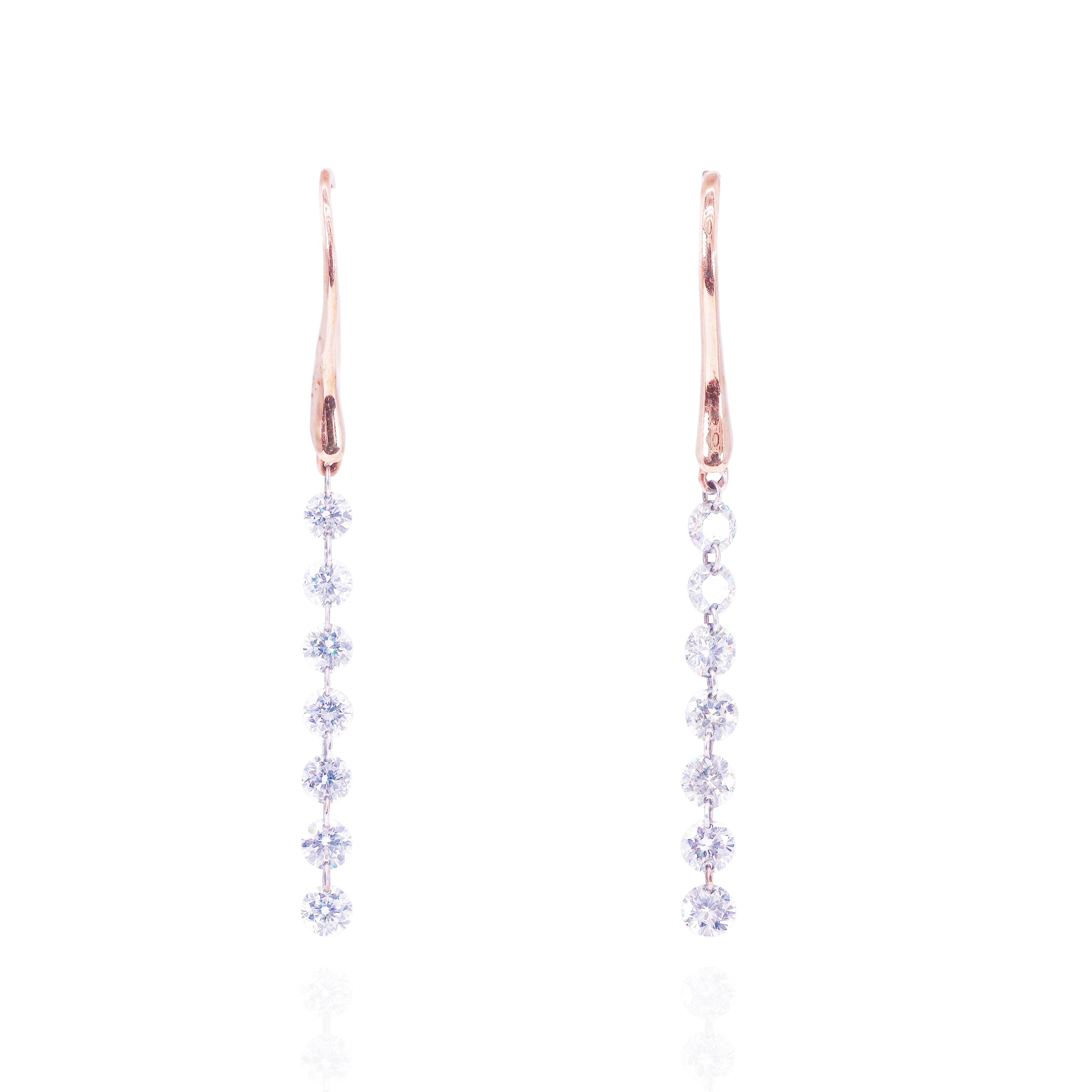 Diamond Drilled Dangling Earrings