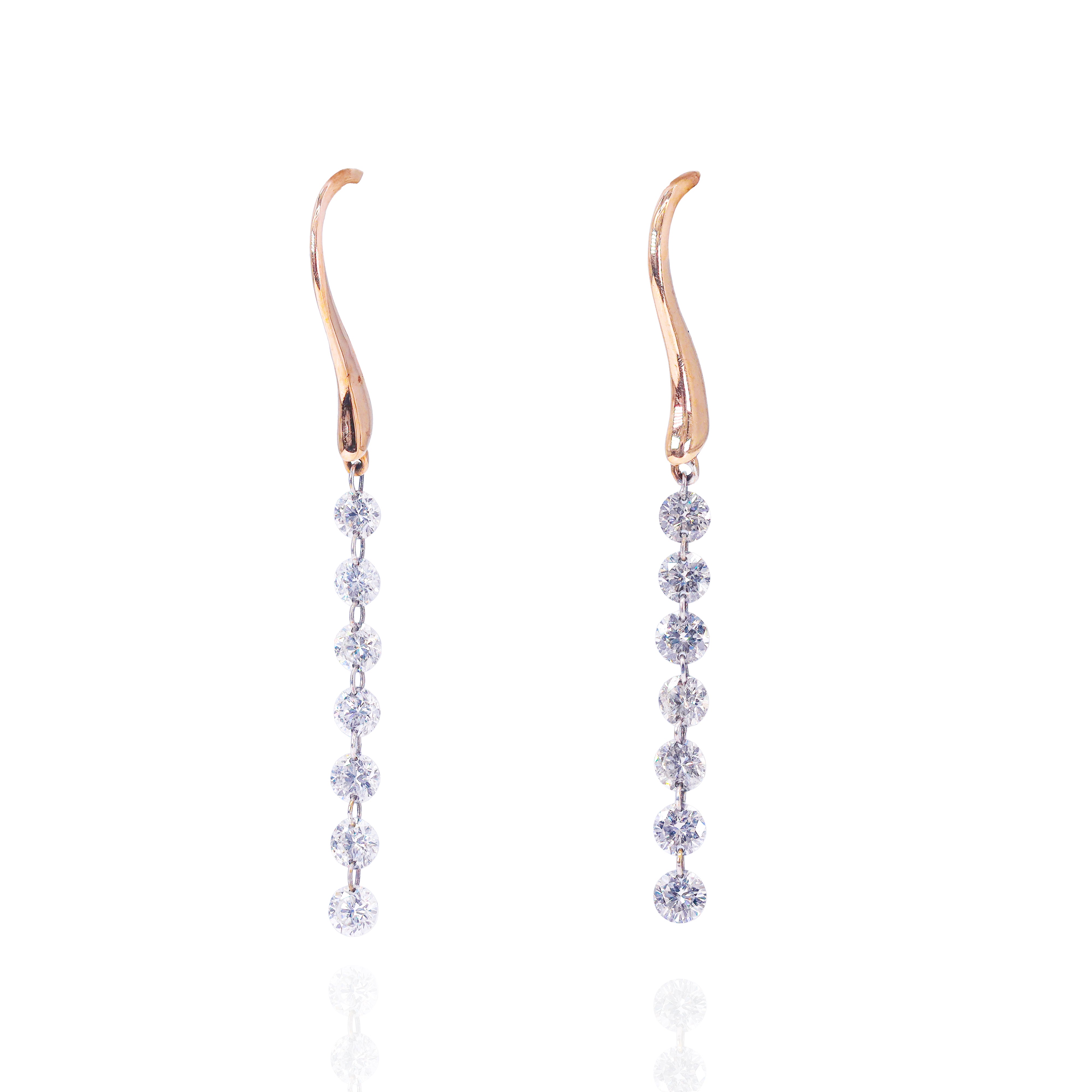 Diamond Drilled Dangling Earrings