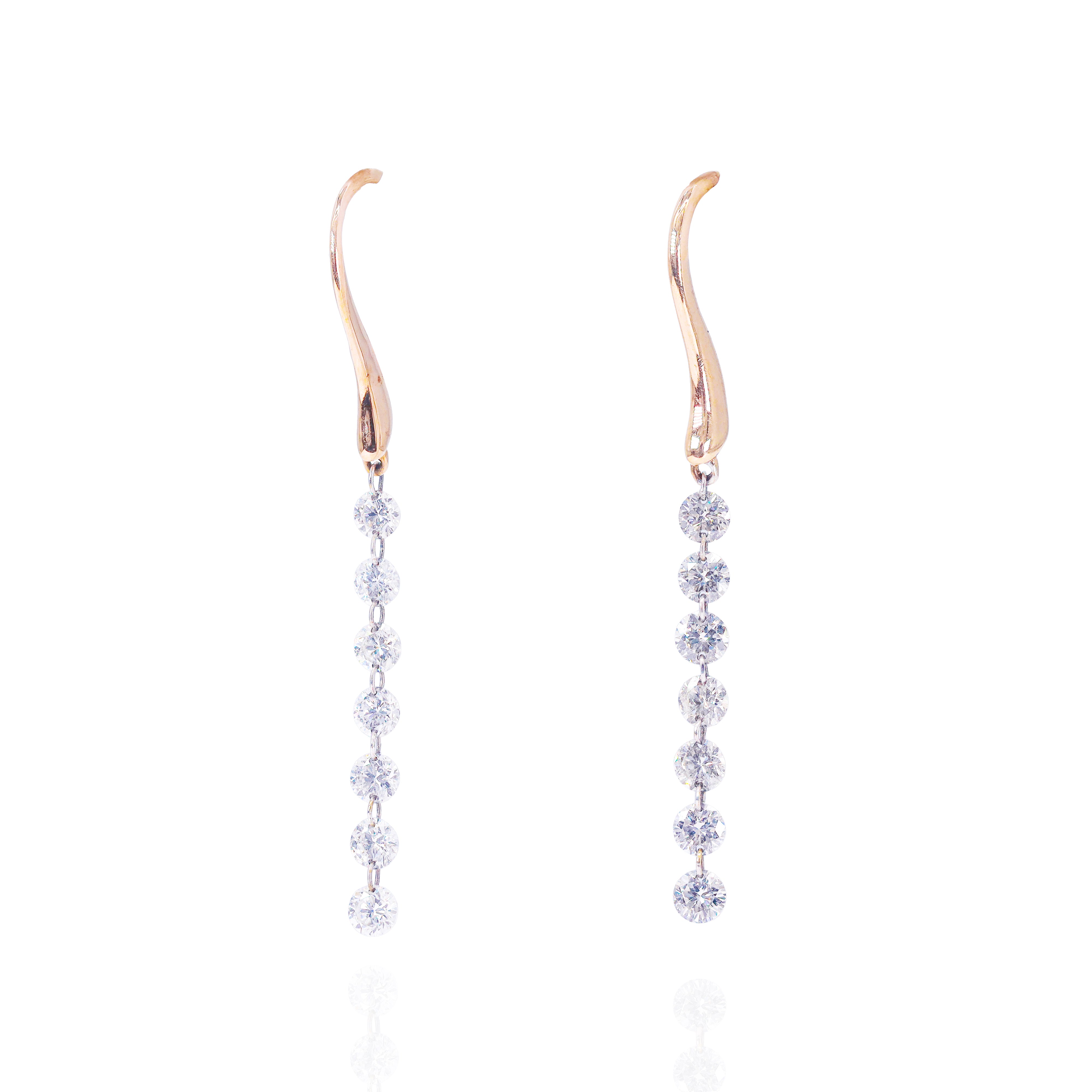 Diamond Drilled Dangling Earrings