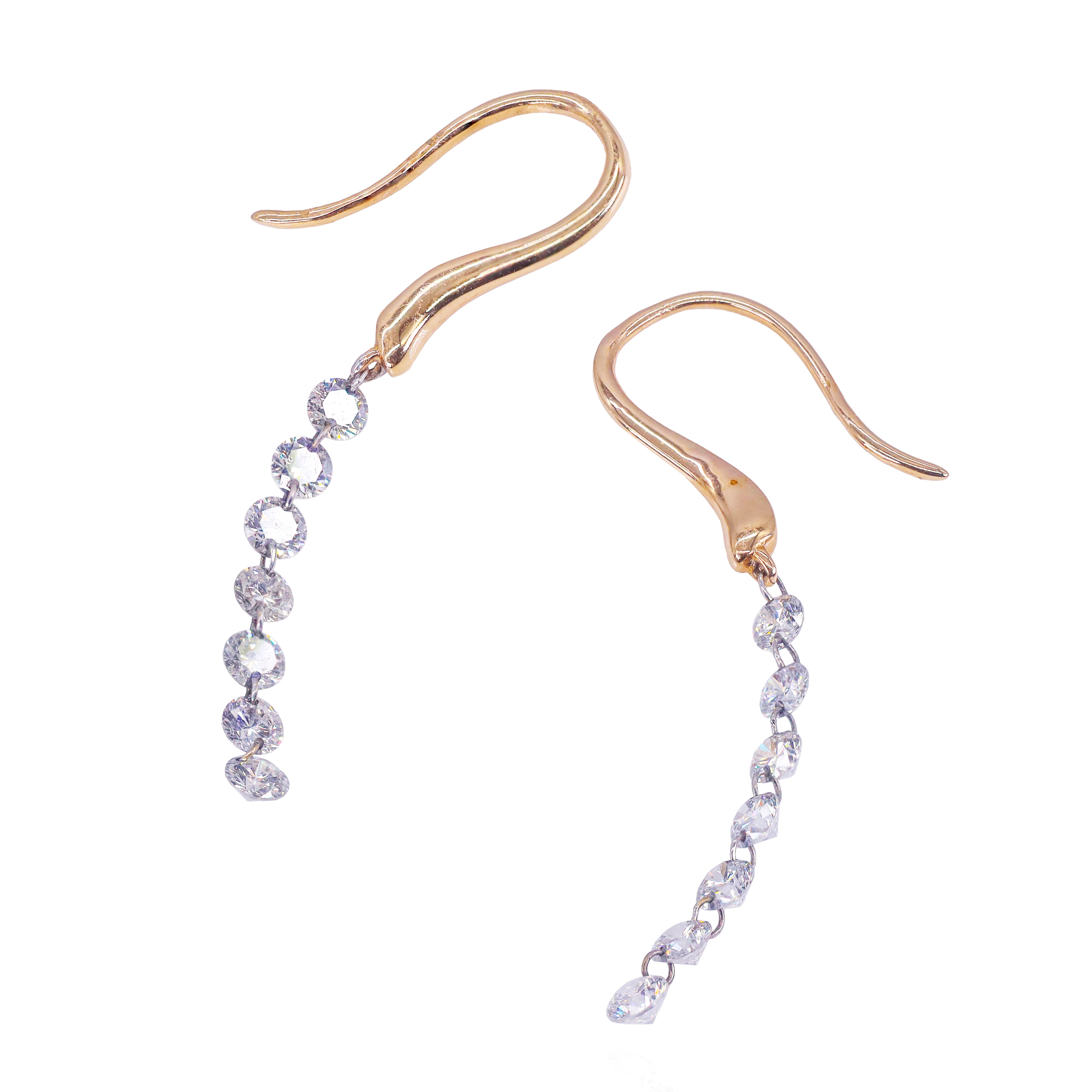 Diamond Drilled Dangling Earrings