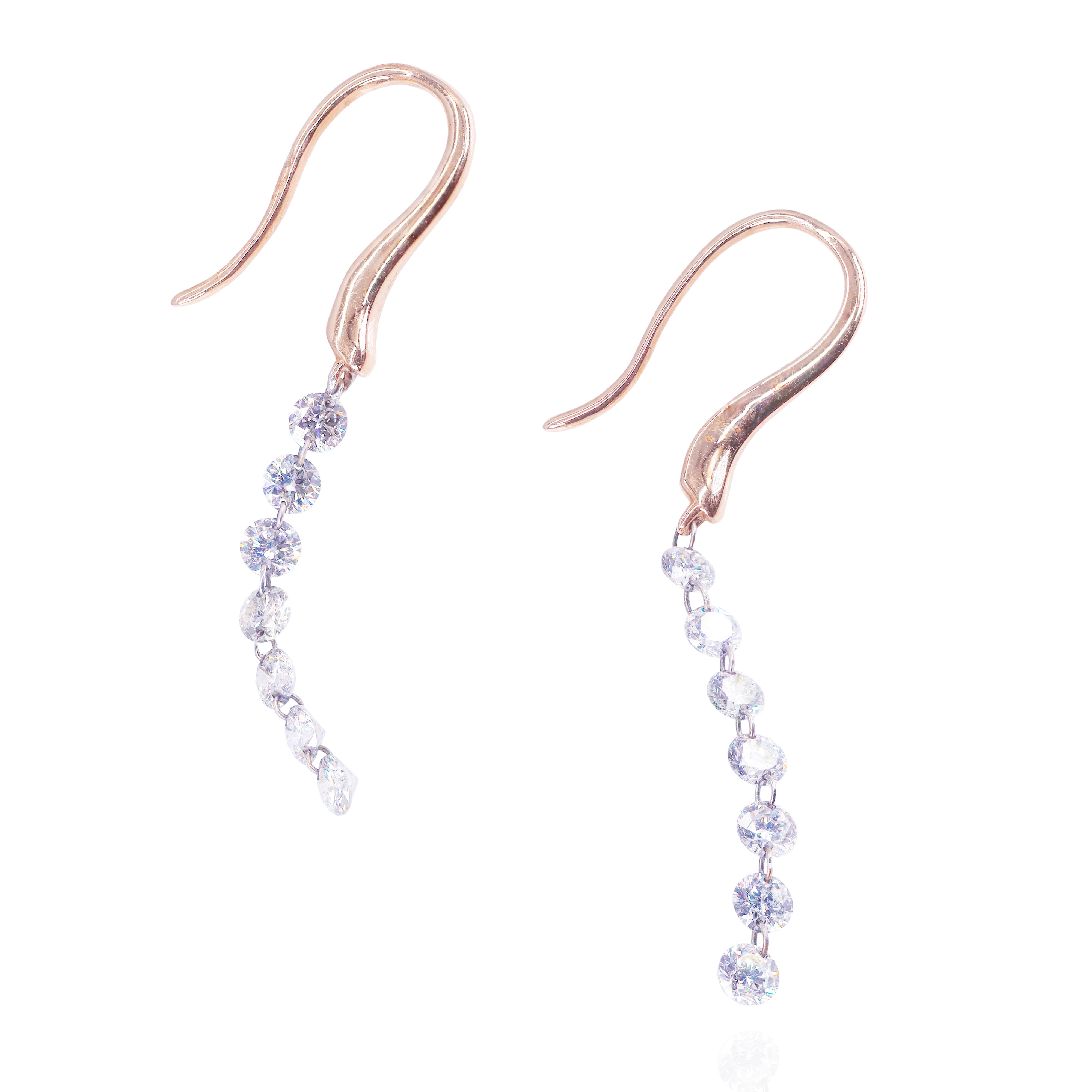 Diamond Drilled Dangling Earrings