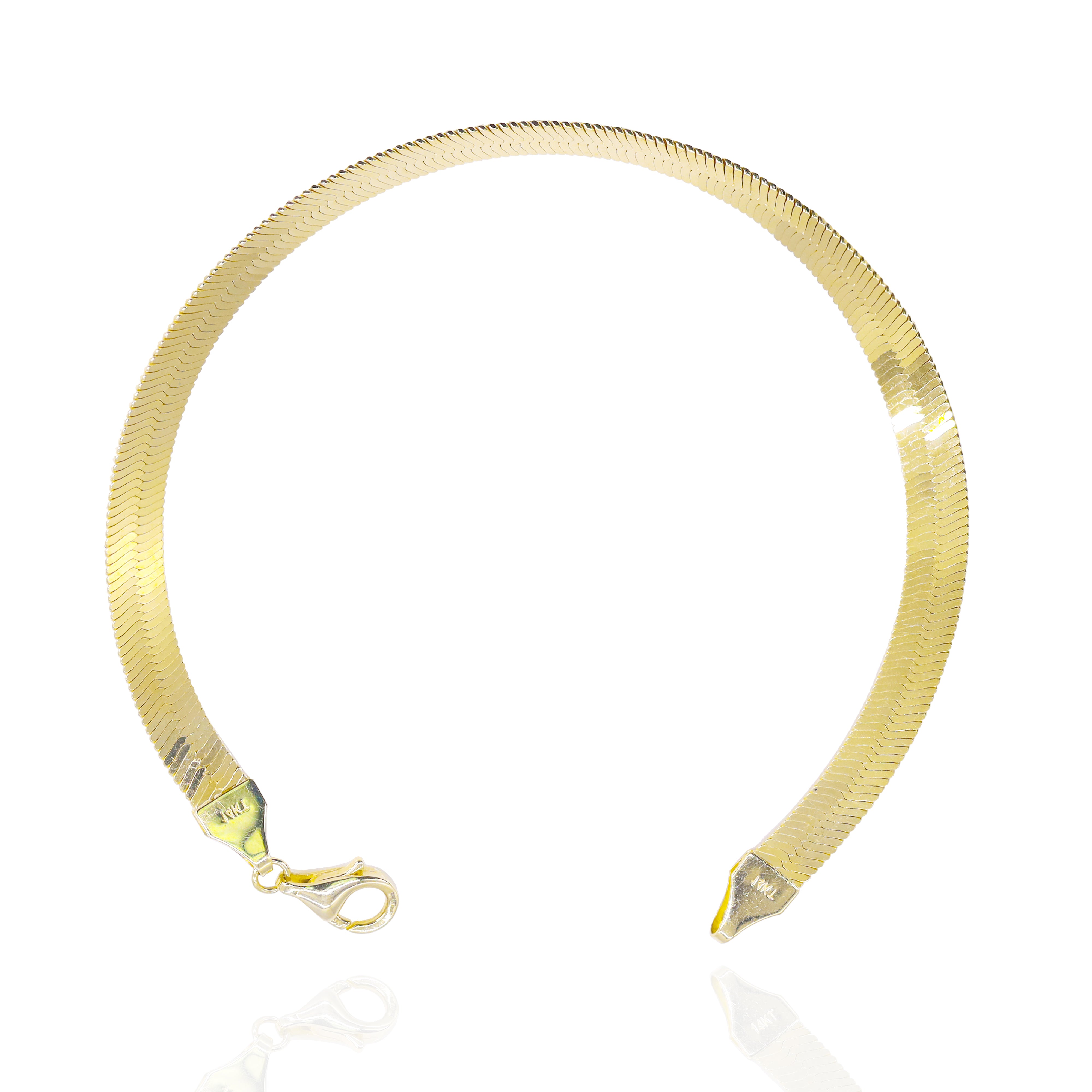 14KT Yellow Gold Herringbone Gold Bracelet