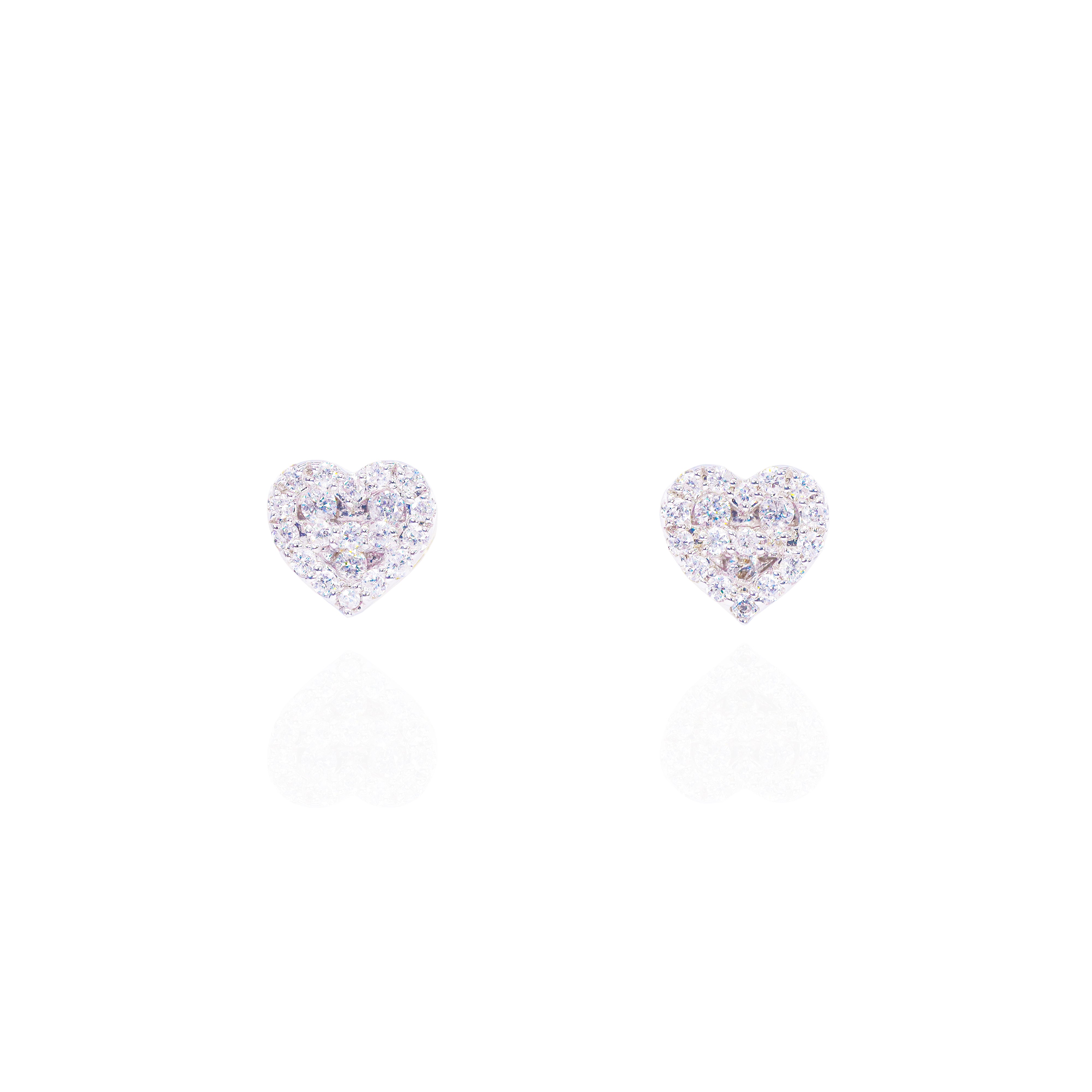 Cluster Channel Set Heart Diamond Earrings