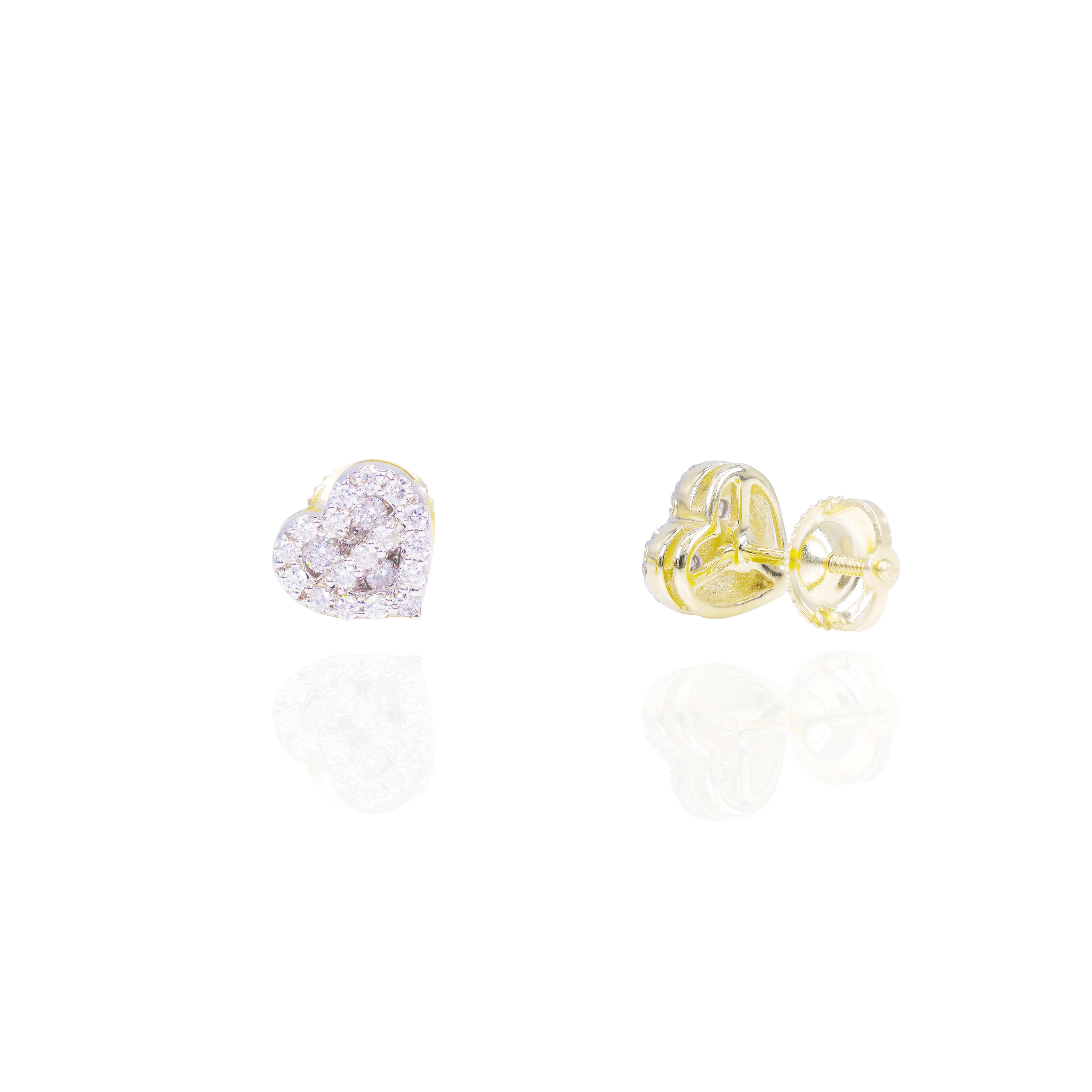 Cluster Channel Set Heart Diamond Earrings