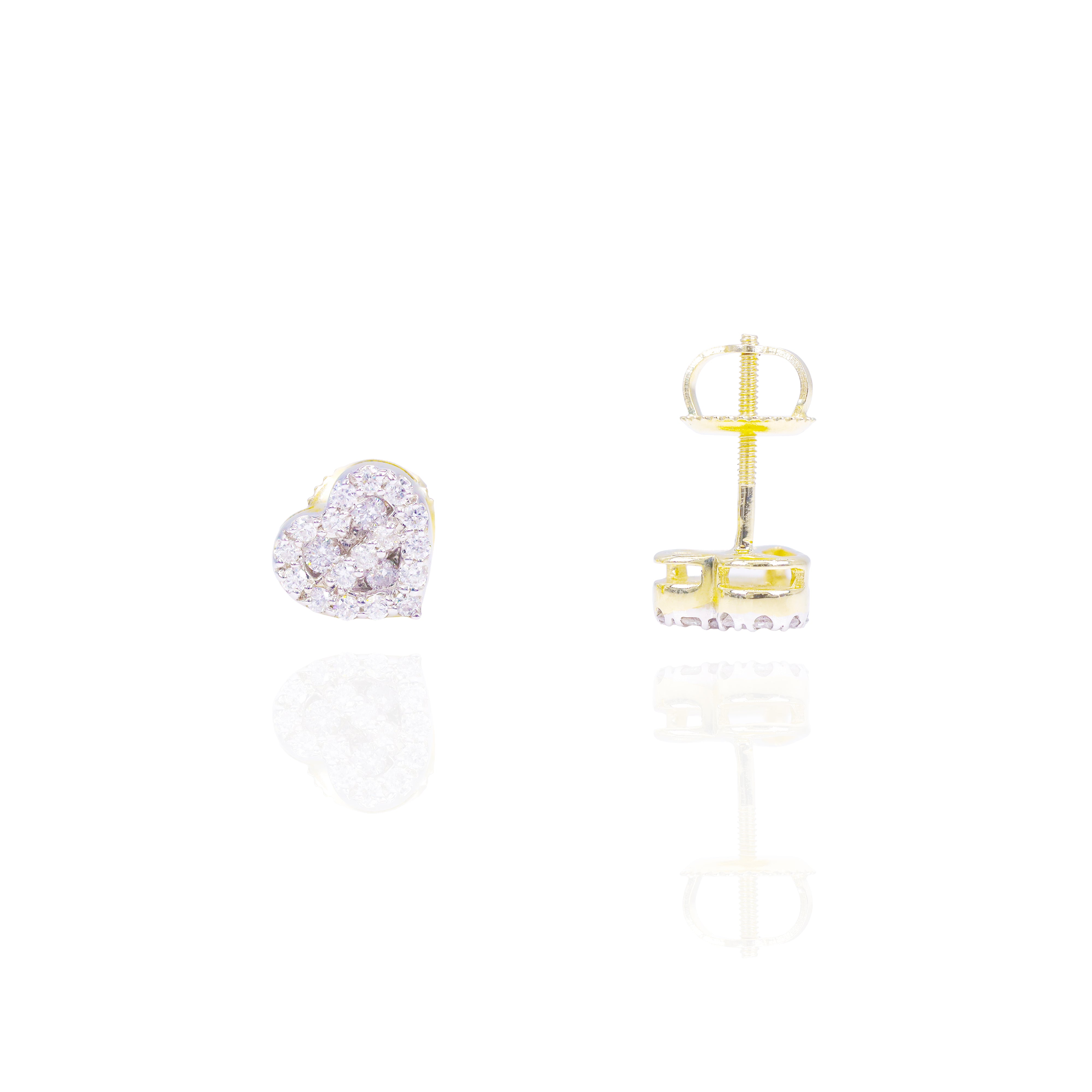 Cluster Channel Set Heart Diamond Earrings