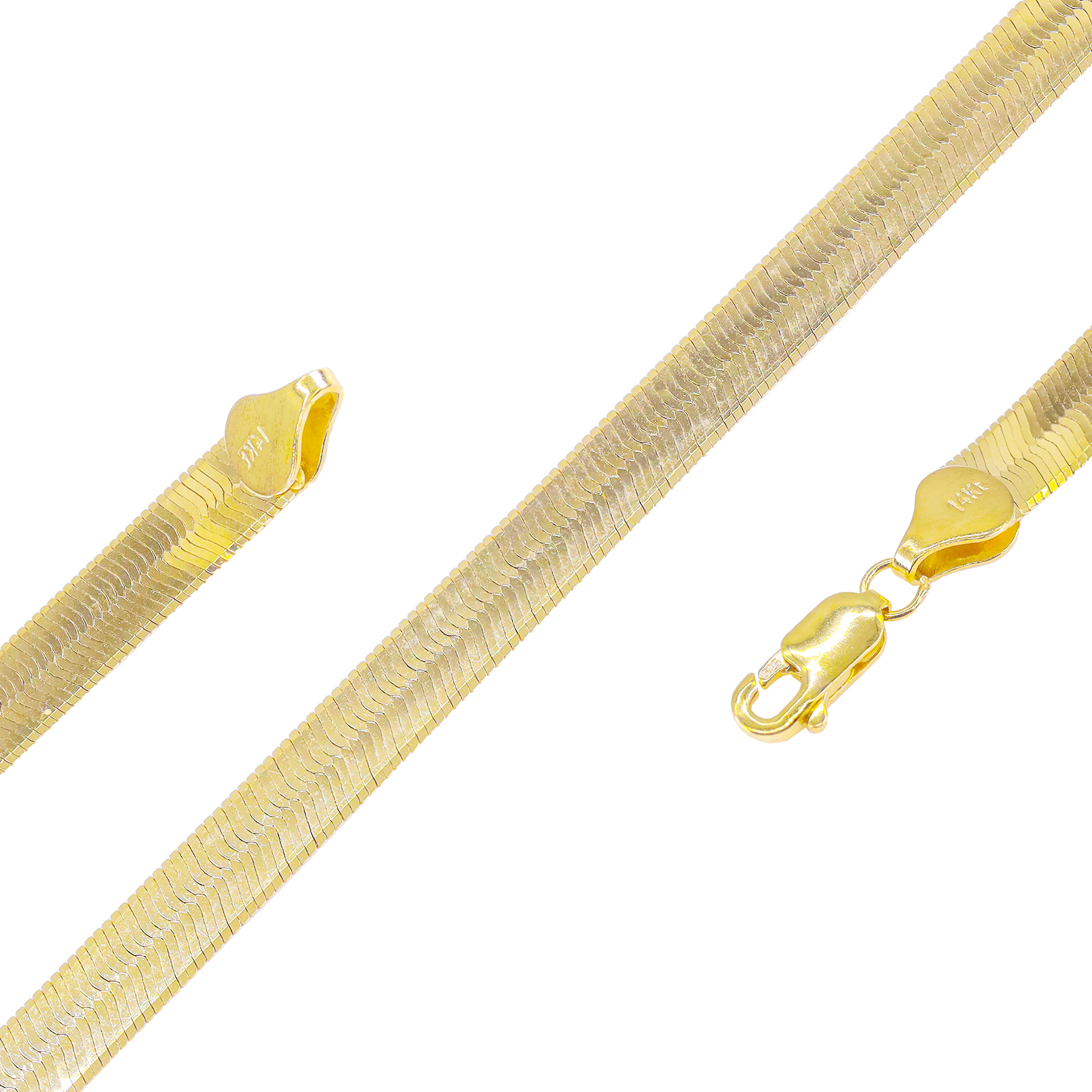 14KT Yellow Gold Herringbone Style Chain