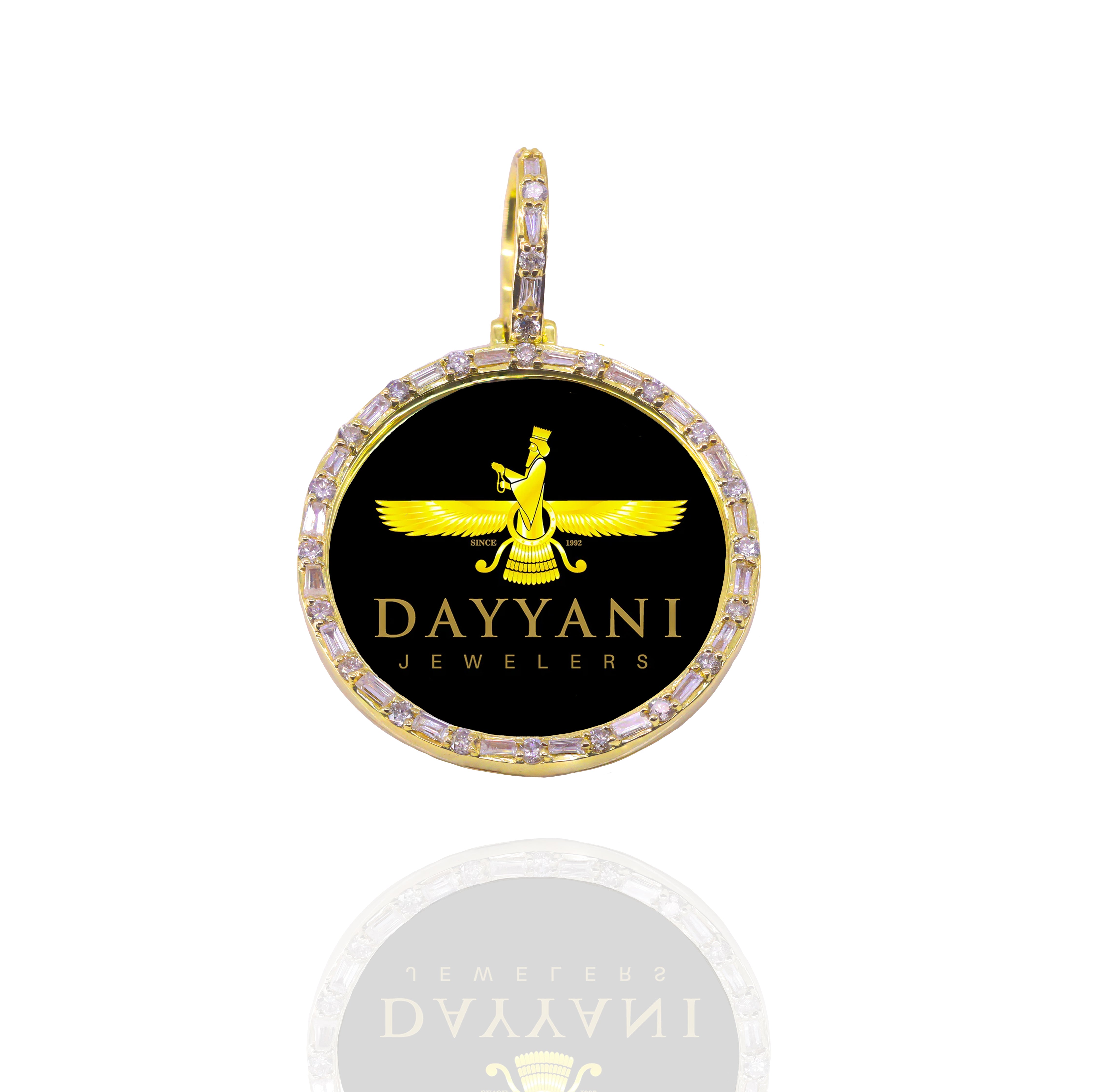 Baguette & Round Diamond Memory Pendant