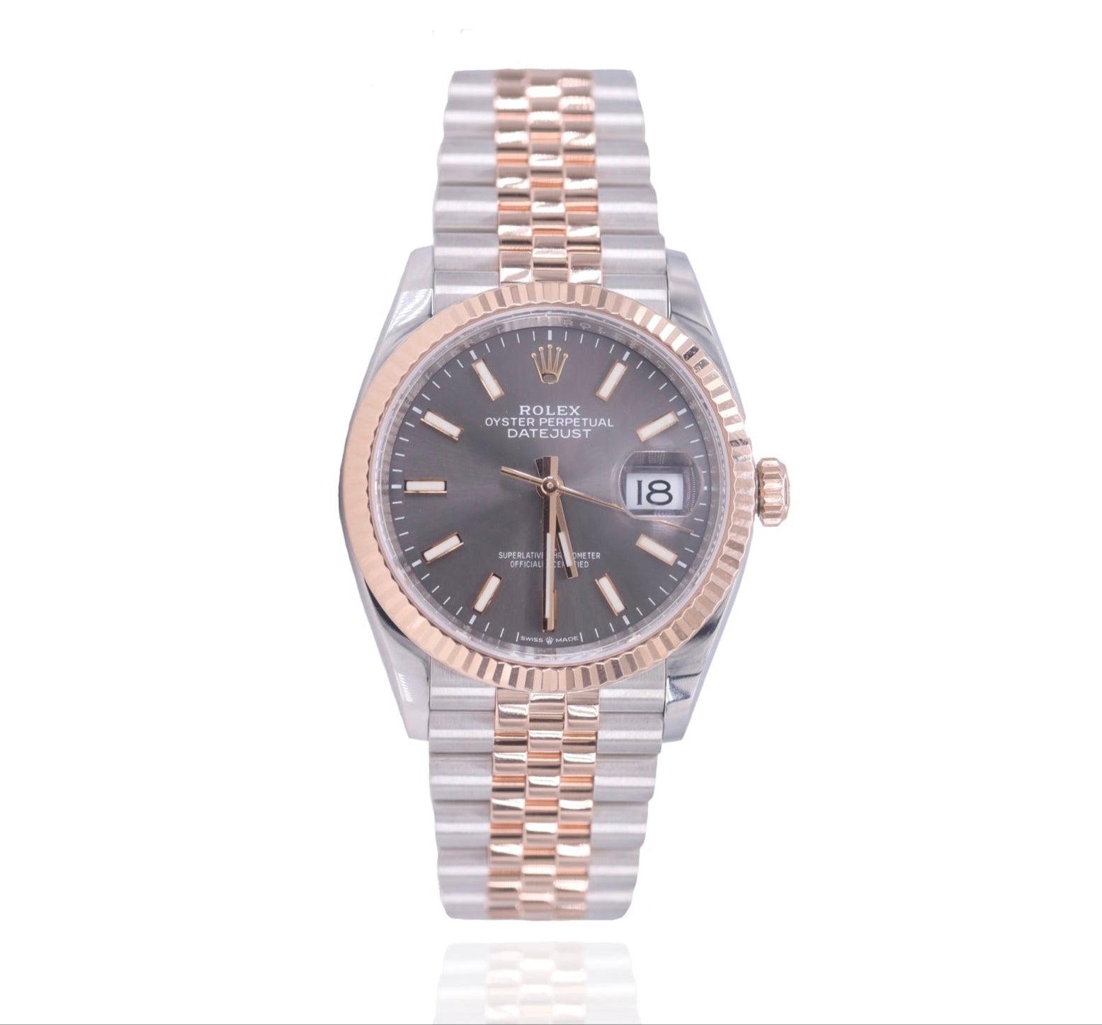 Rolex 126231 36mm DateJust Slate Stick Dial Fluted Bezel