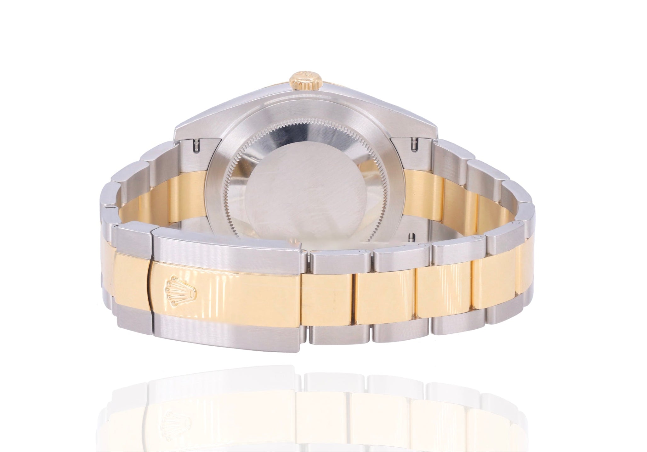Rolex 126333 Datejust 41mm Mens Oyster Two-Tone 18K Gold Fluted Bezel & Bright Black Diamond Dial