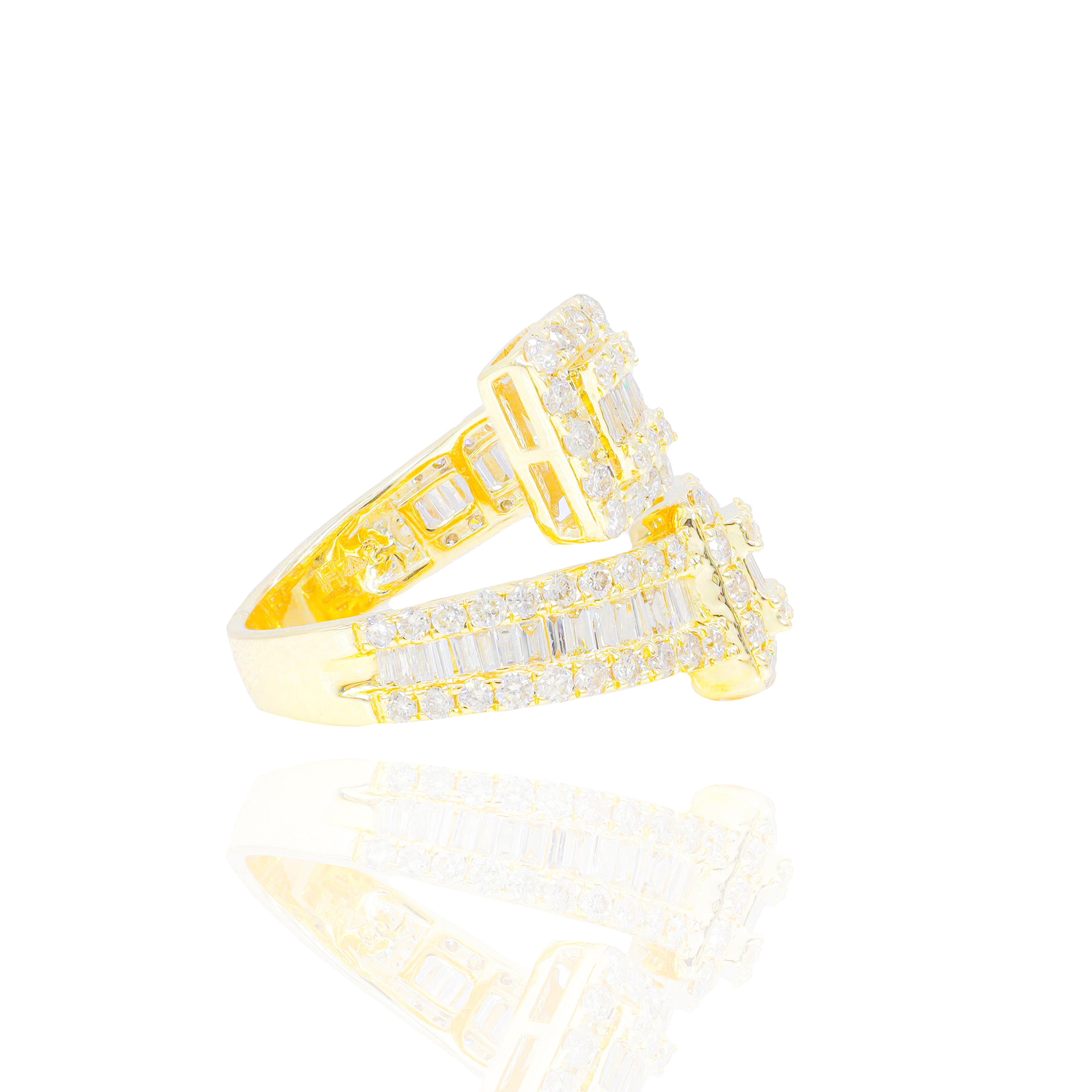 Wrapped Baguette Diamond Ring