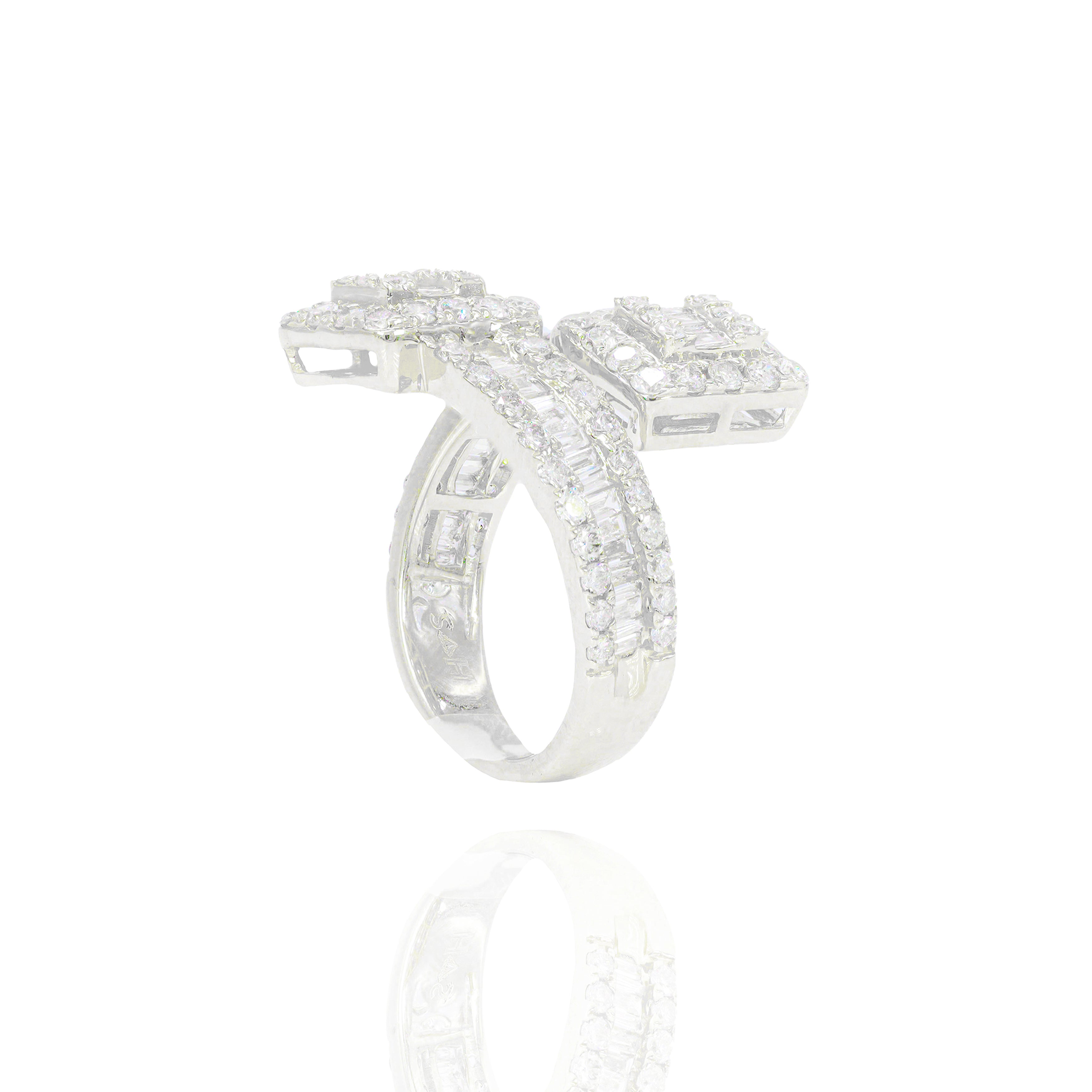 Wrapped Baguette Diamond Ring