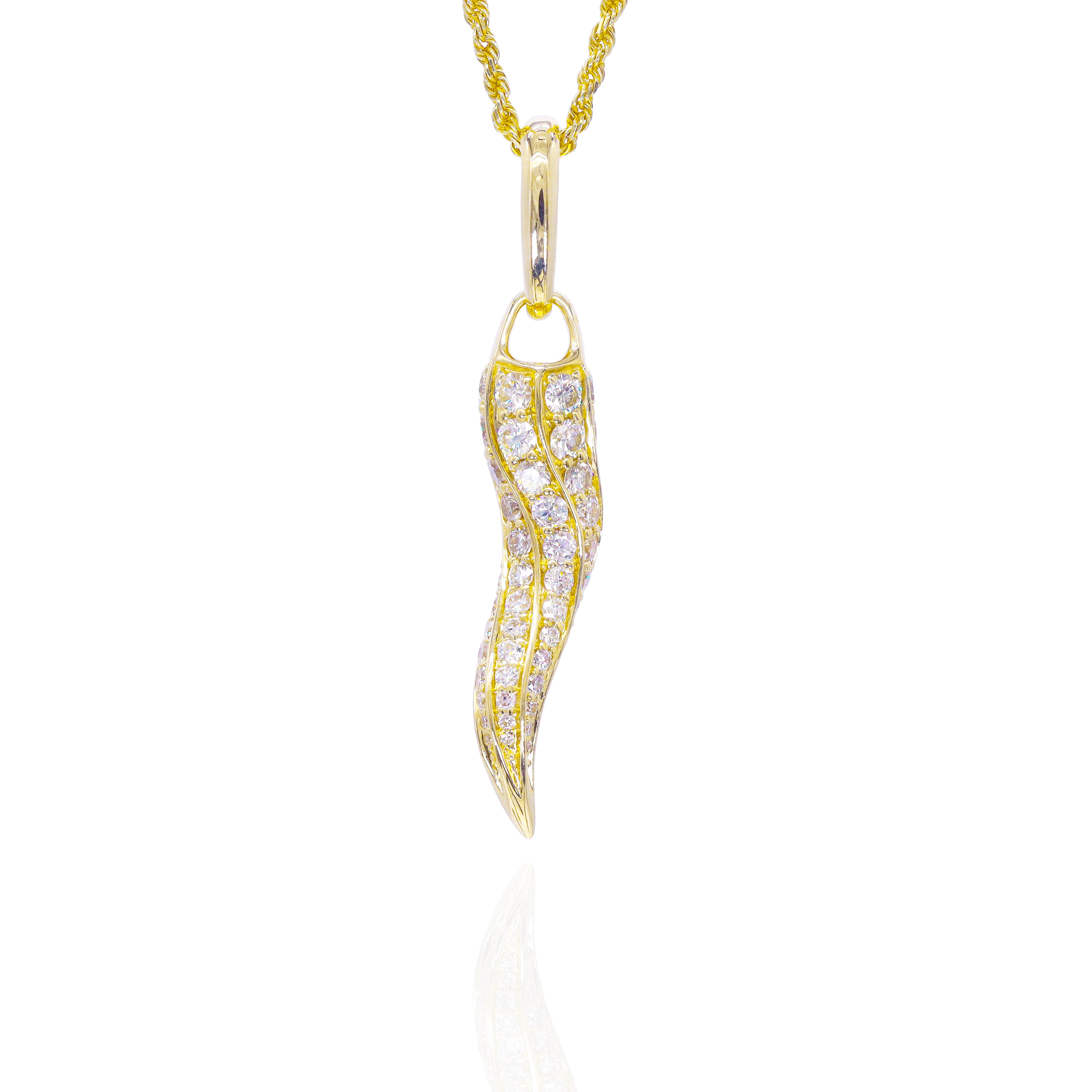 Diamond Italian Horn/Pepper Pendant