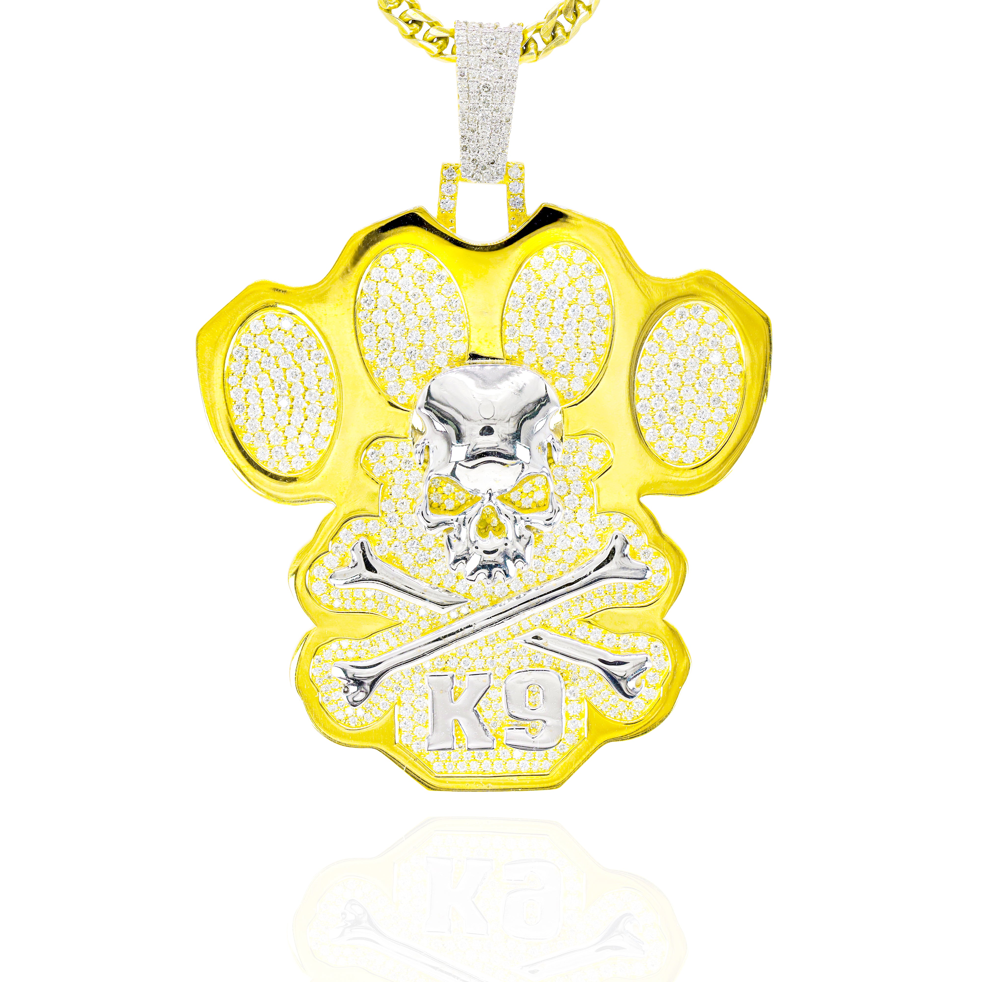 Custom Design Deposit - 3D Solid Gold Outline Diamond Pendant