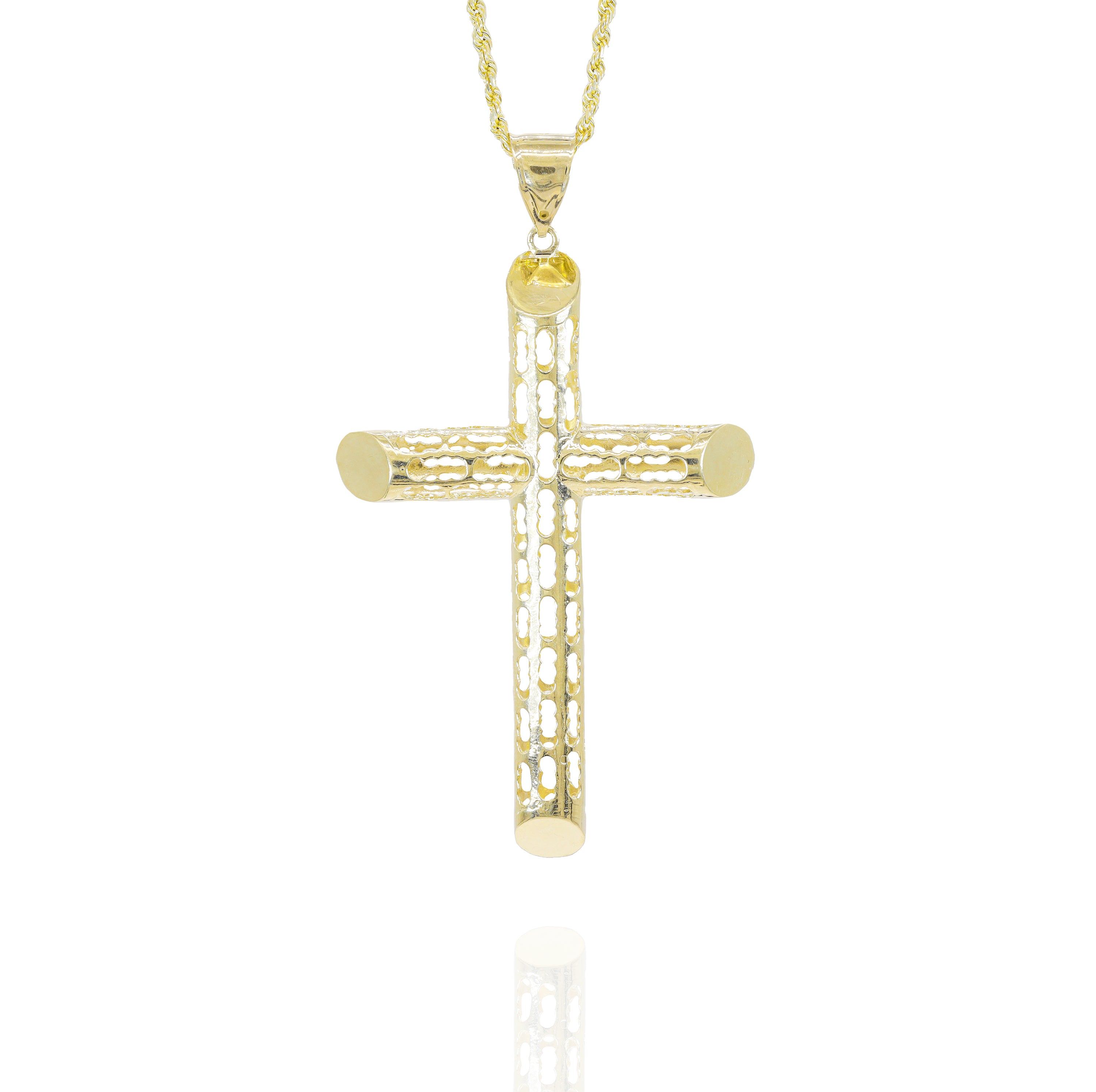 open style Gold cross pendant