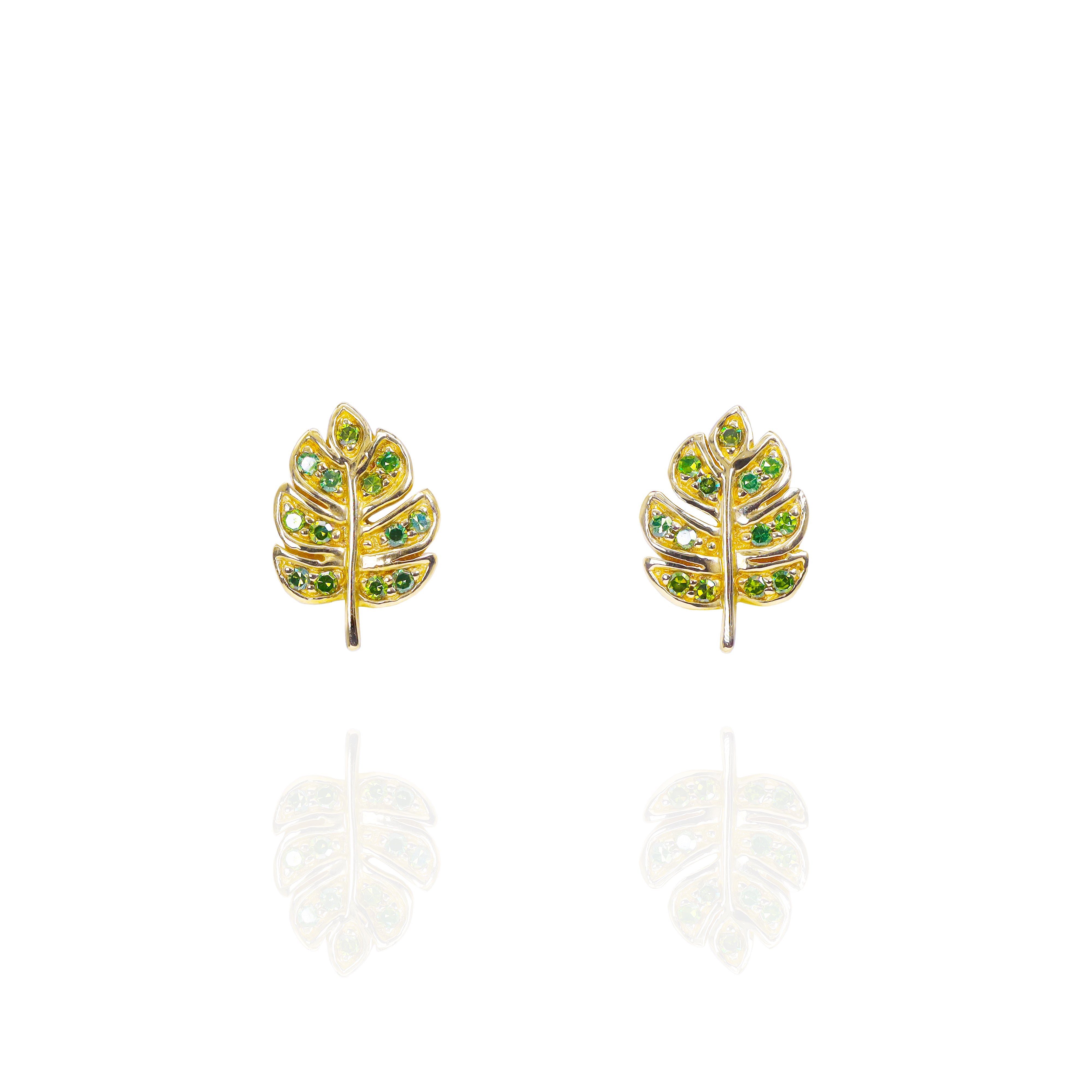 Green Garnet Leaf Earrings