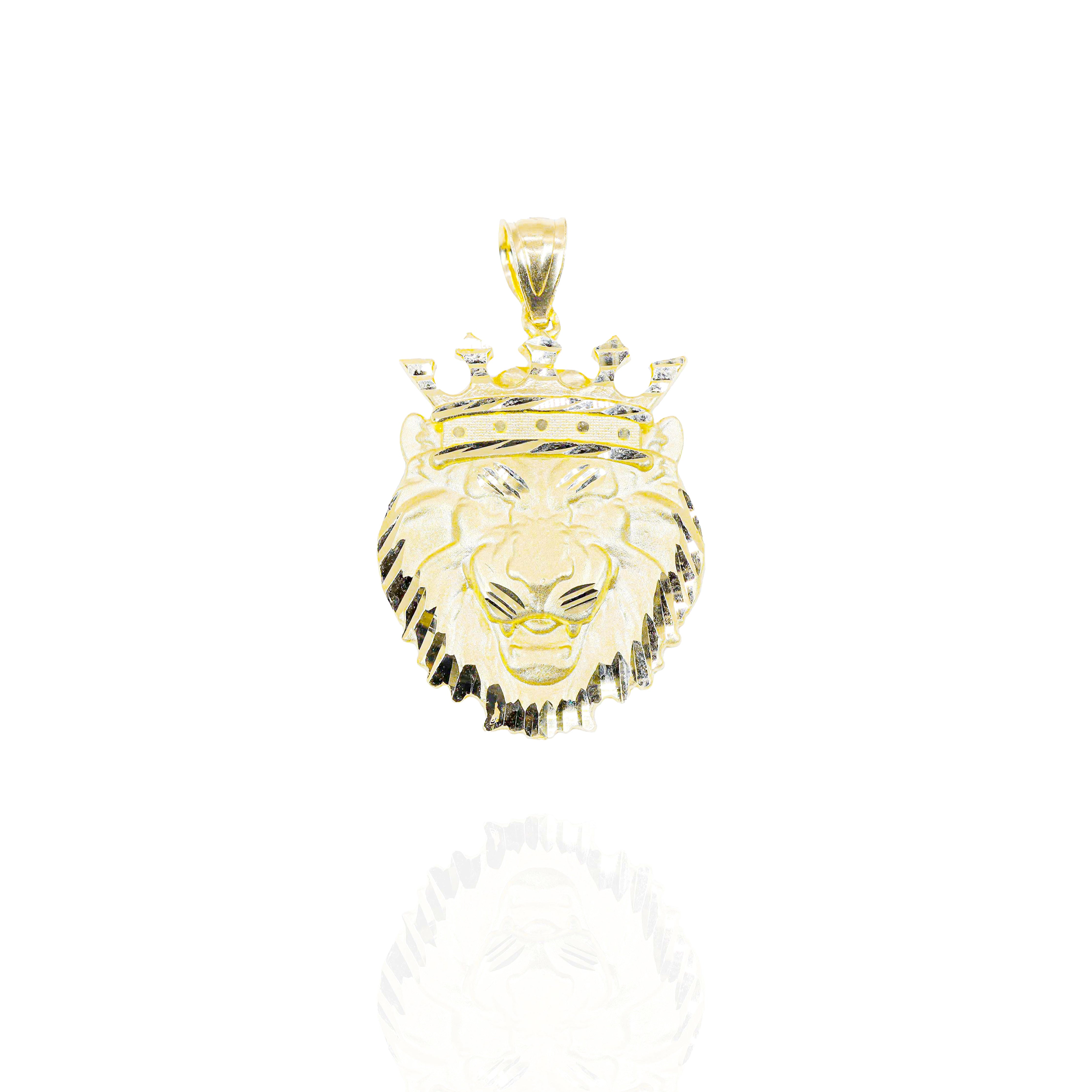 King Crown Solid Lion Pendant